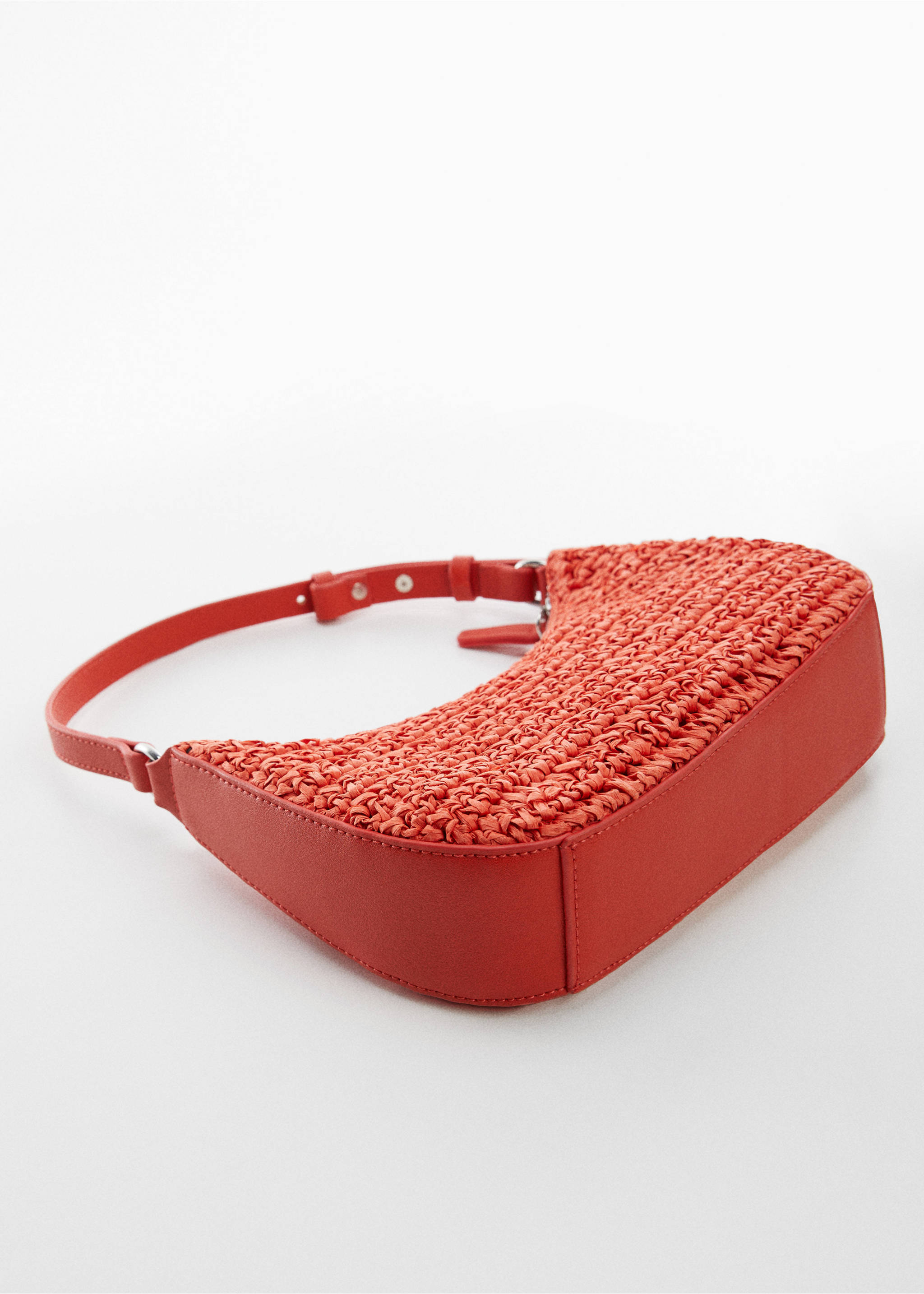 Natural fibre shoulder bag - Medium plane, Orange. Ref: 57050068-00.