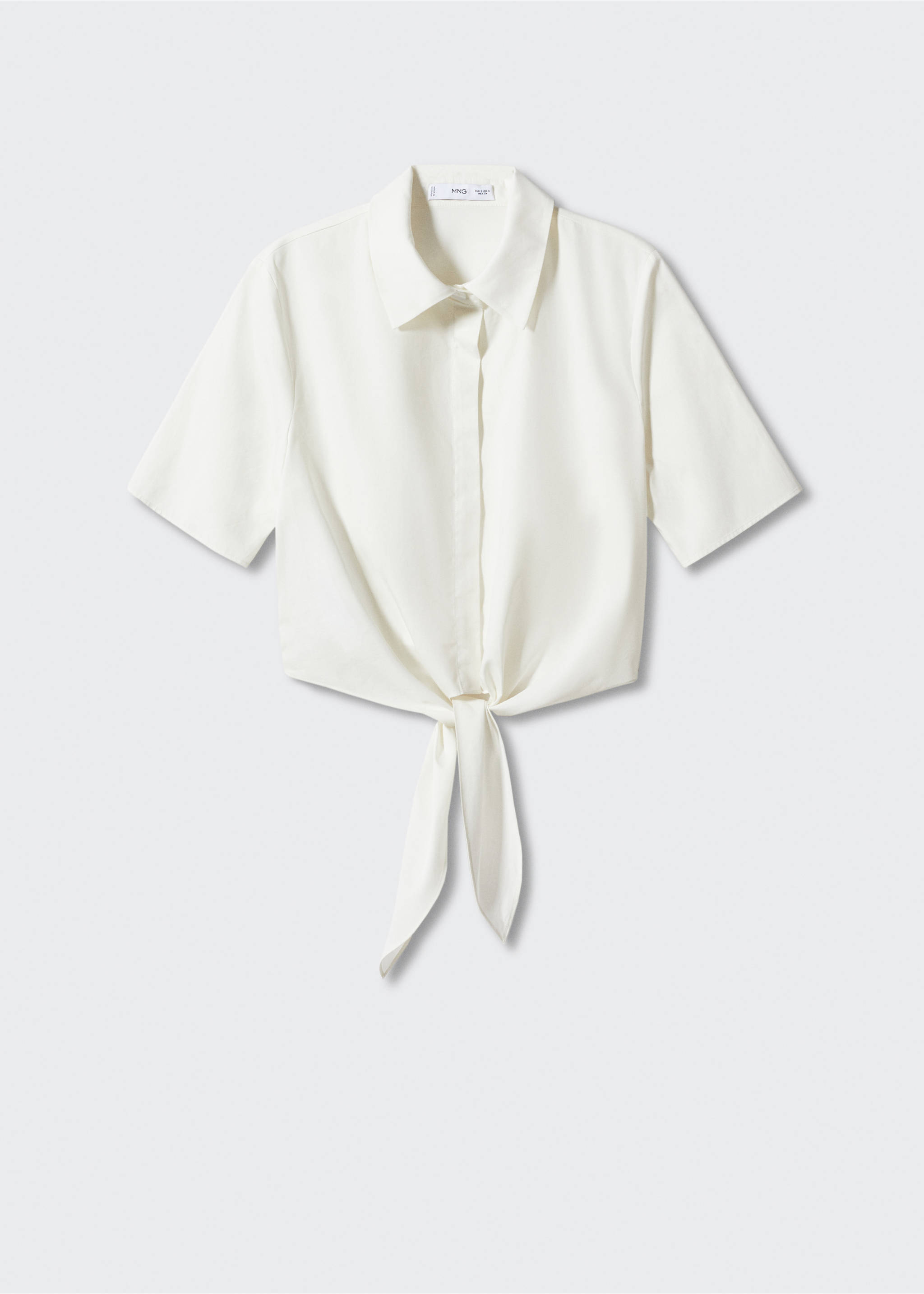 Cropped shirt with knot - Article without model, Off White. Ref: 57050070-00.
