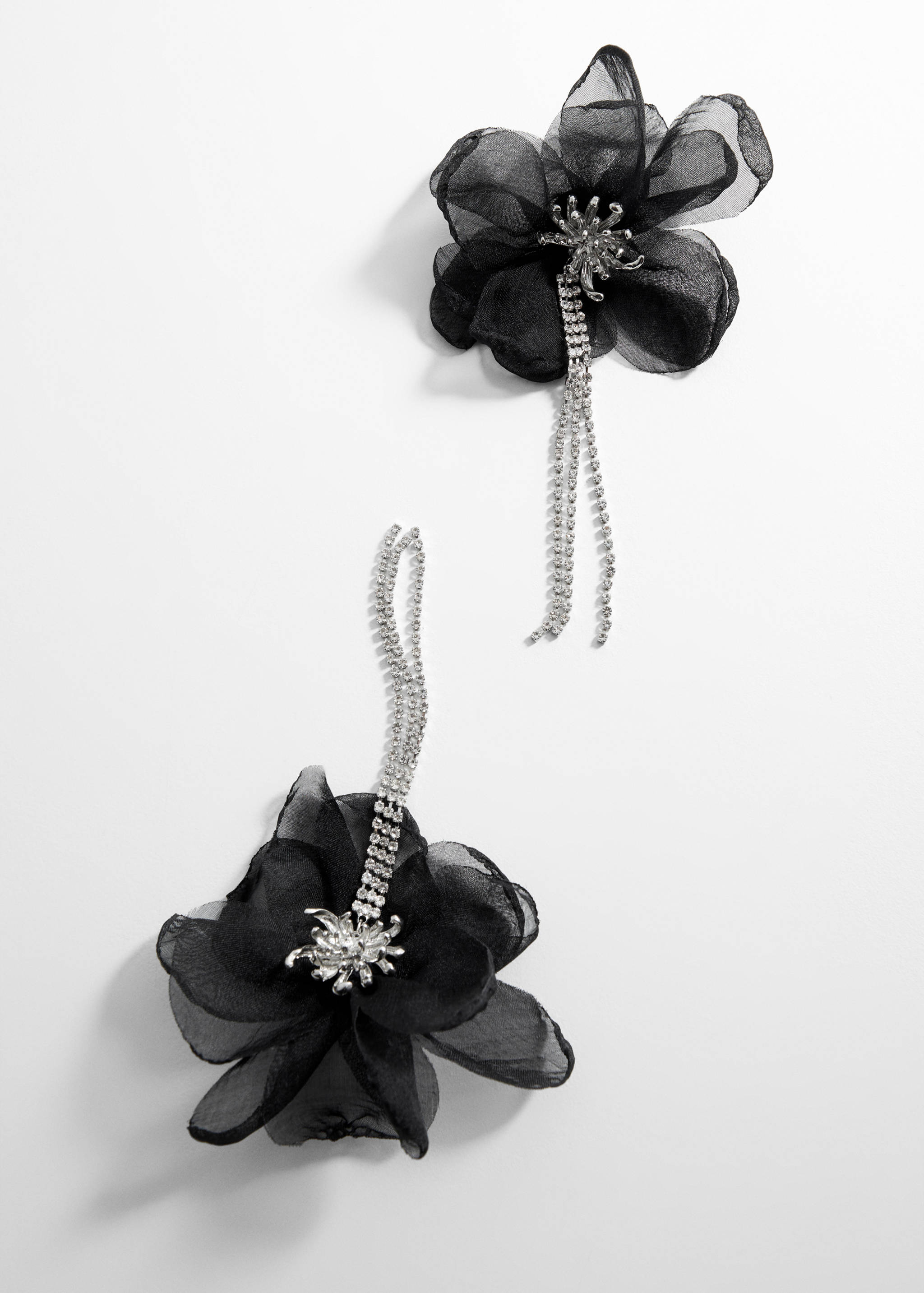 Boucles d'oreilles strass fleur - Plan moyen