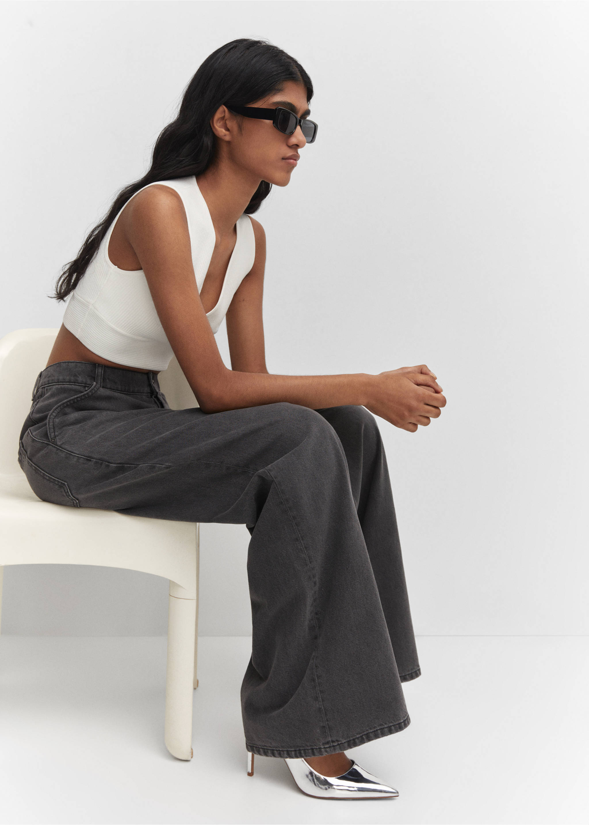 Chaussures talon asymétriques - Plan général, Argent. Ref: 57050099-00.