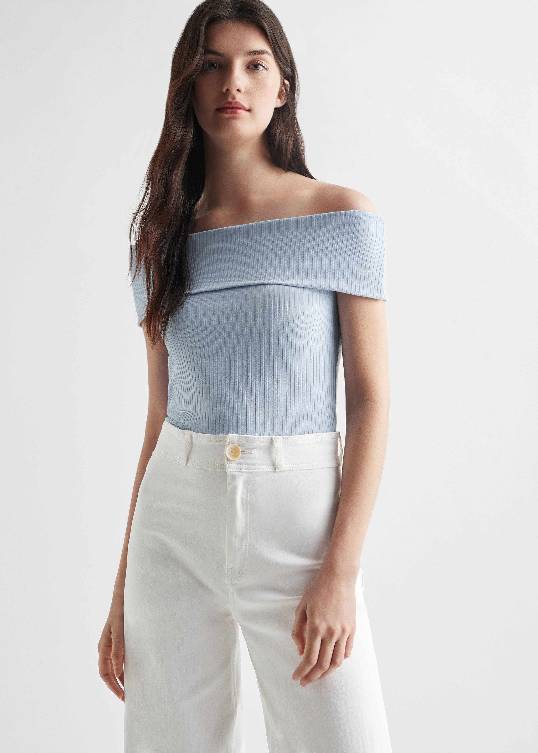 Top crop canalé - Plano medio