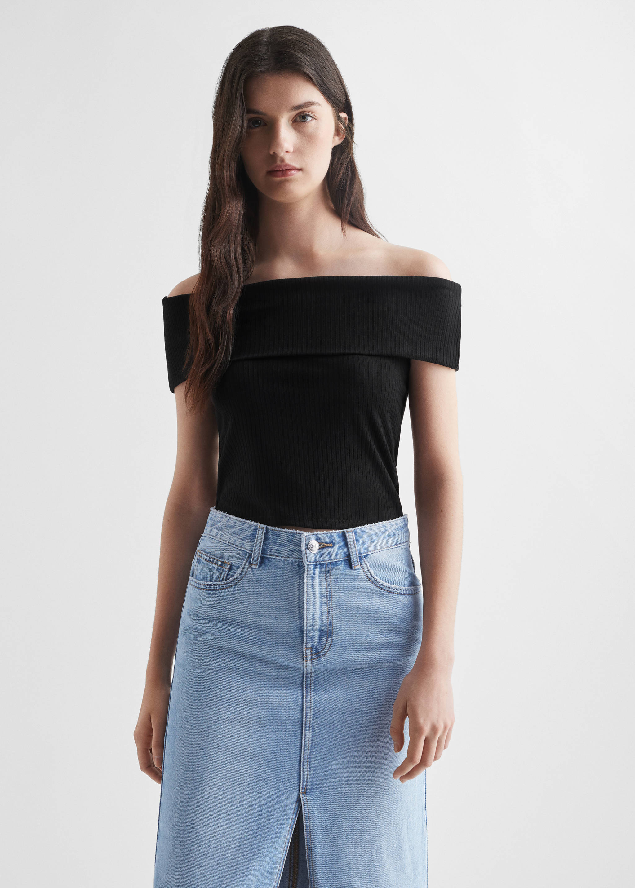 Top crop canalé - Plano medio