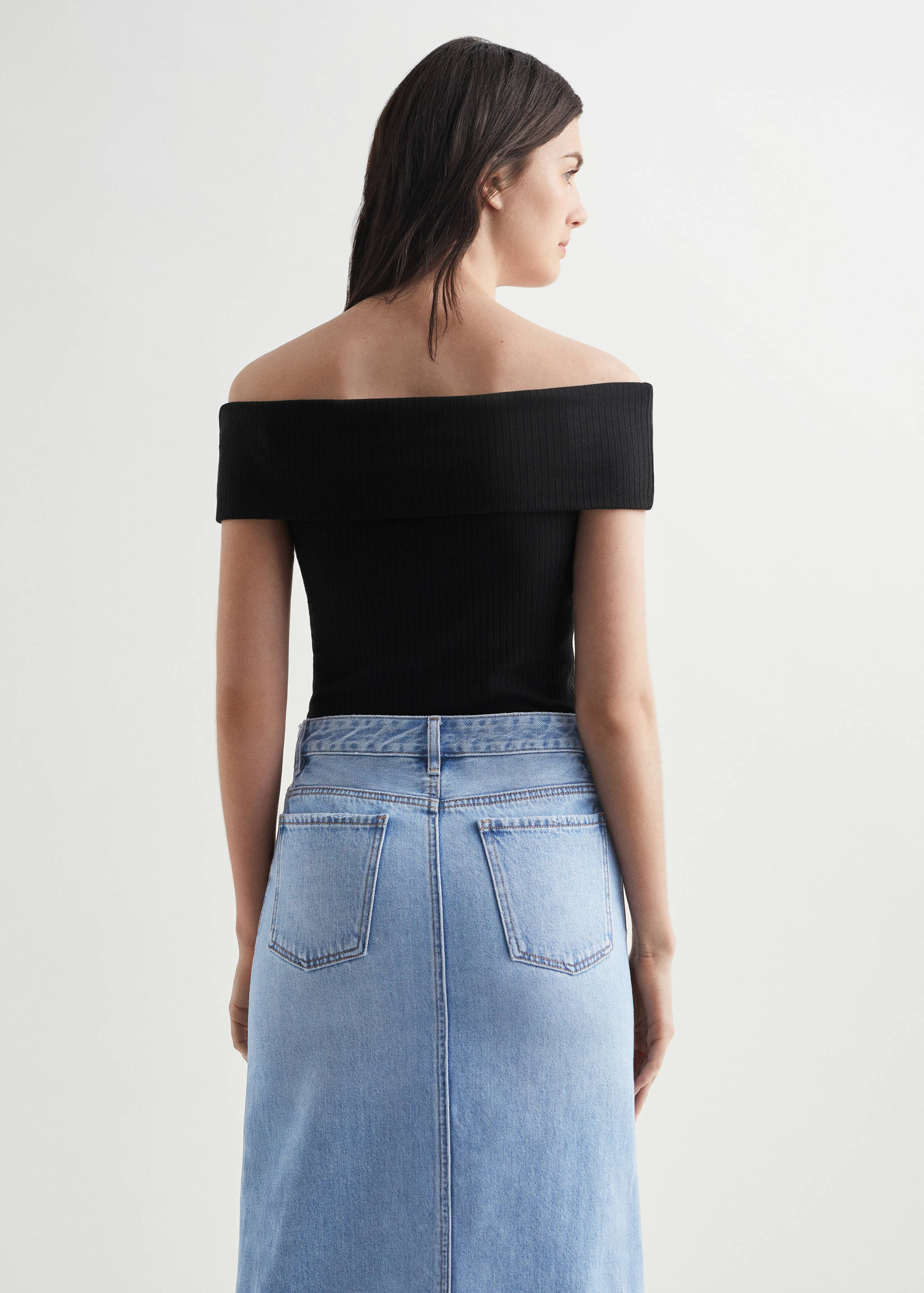 Top crop canalé - Reverso del artículo