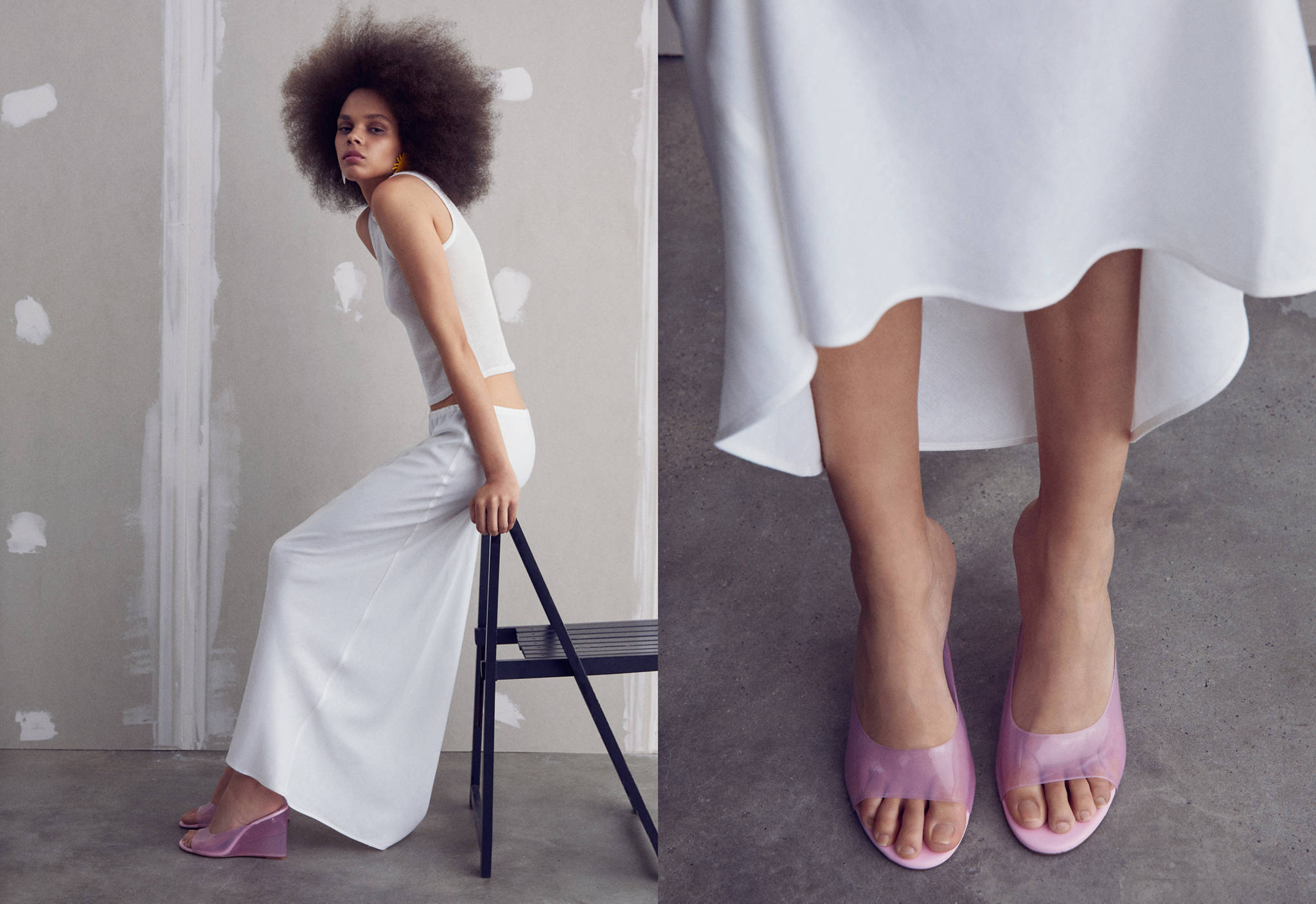 Vinyl wedge sandals - Panoramic plane