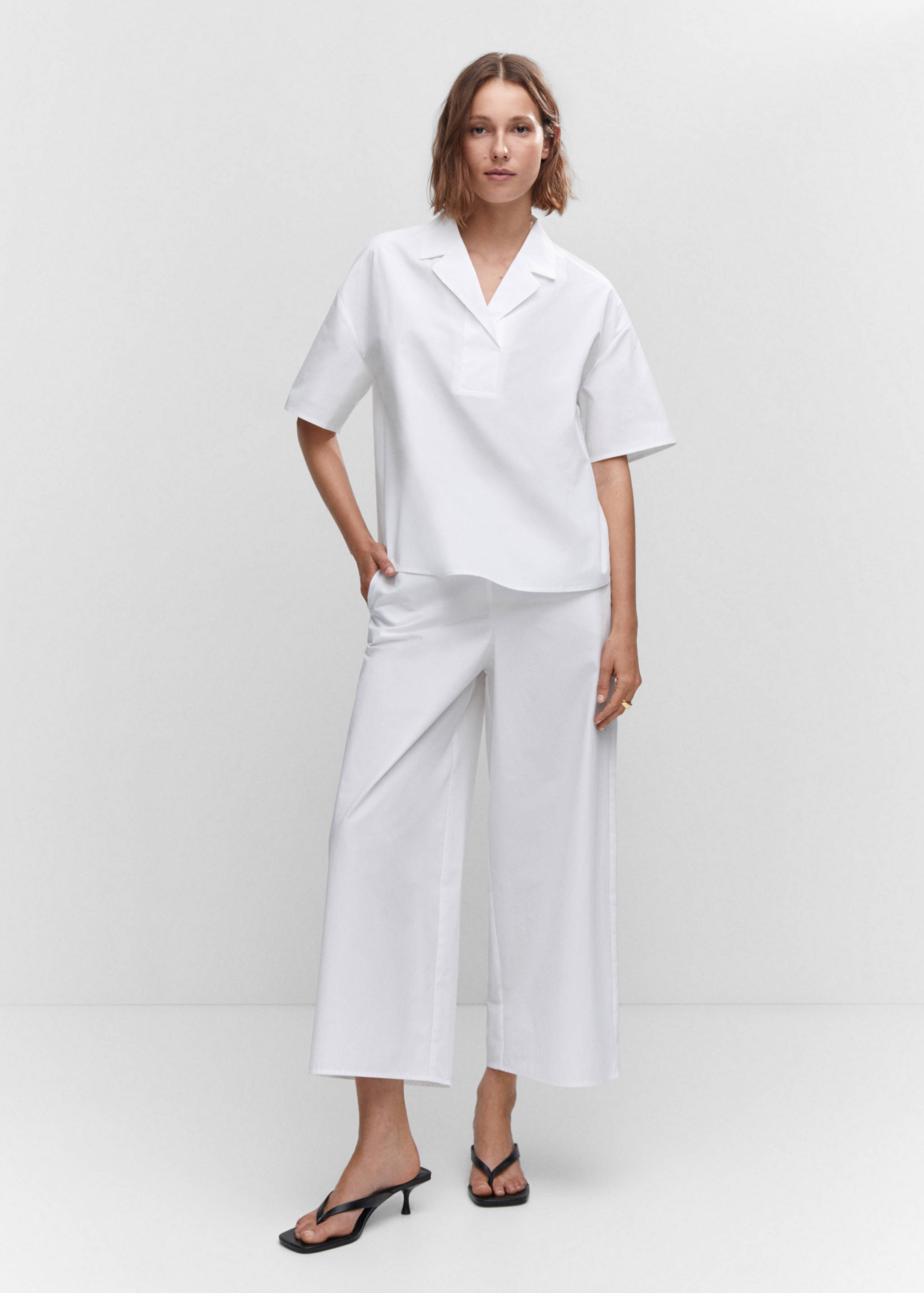 Cotton culotte trousers - General plane