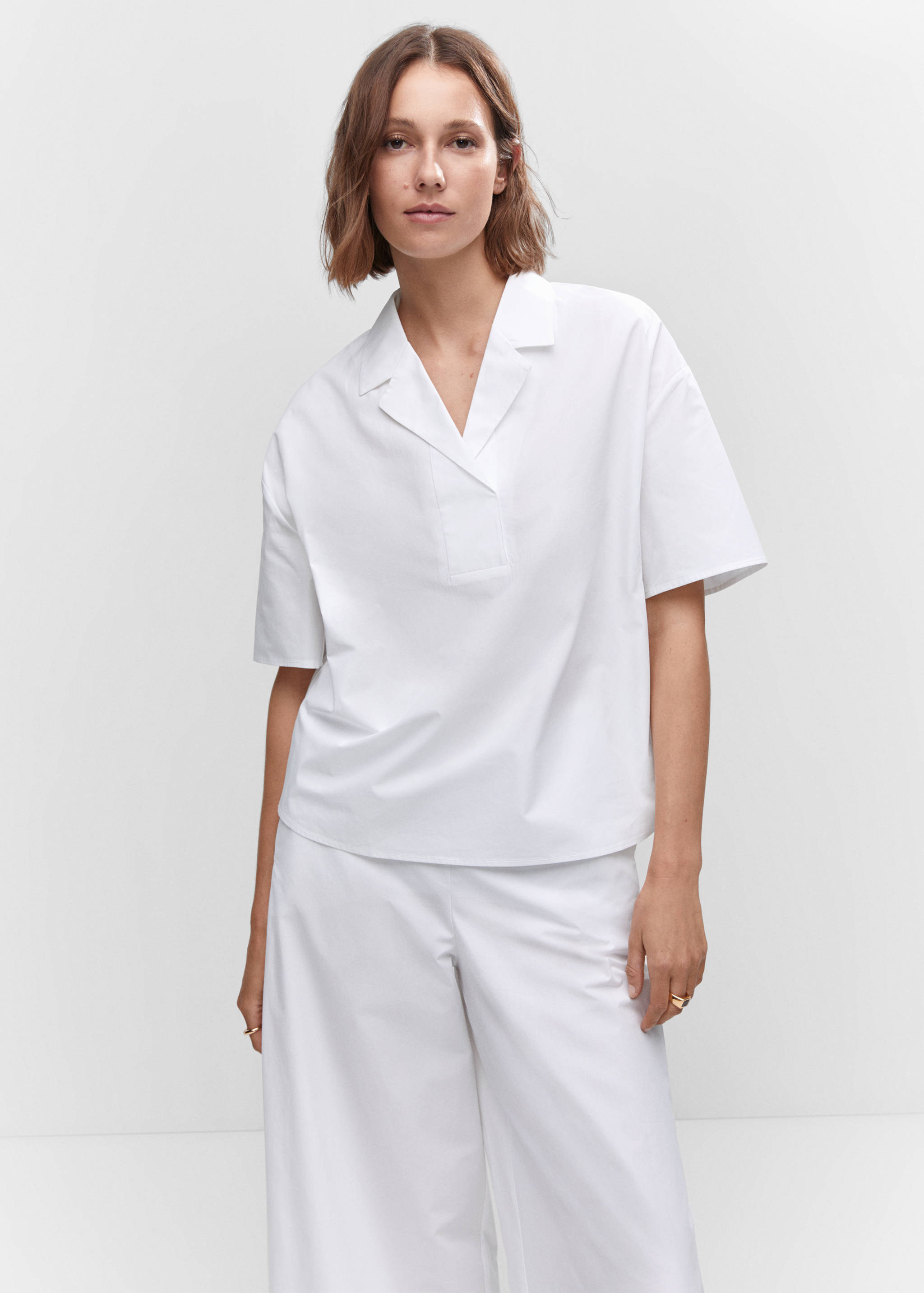 Cotton culotte trousers - Medium plane