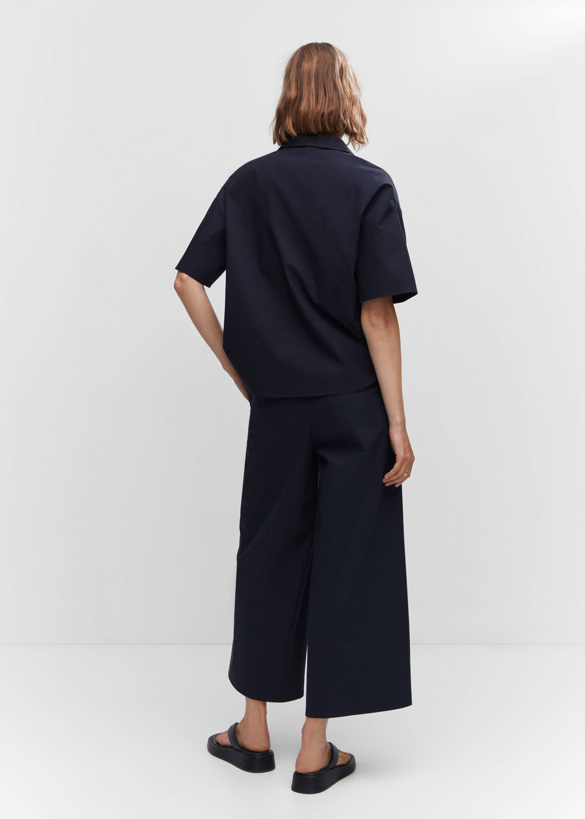 Cotton culotte trousers - Reverse of the article