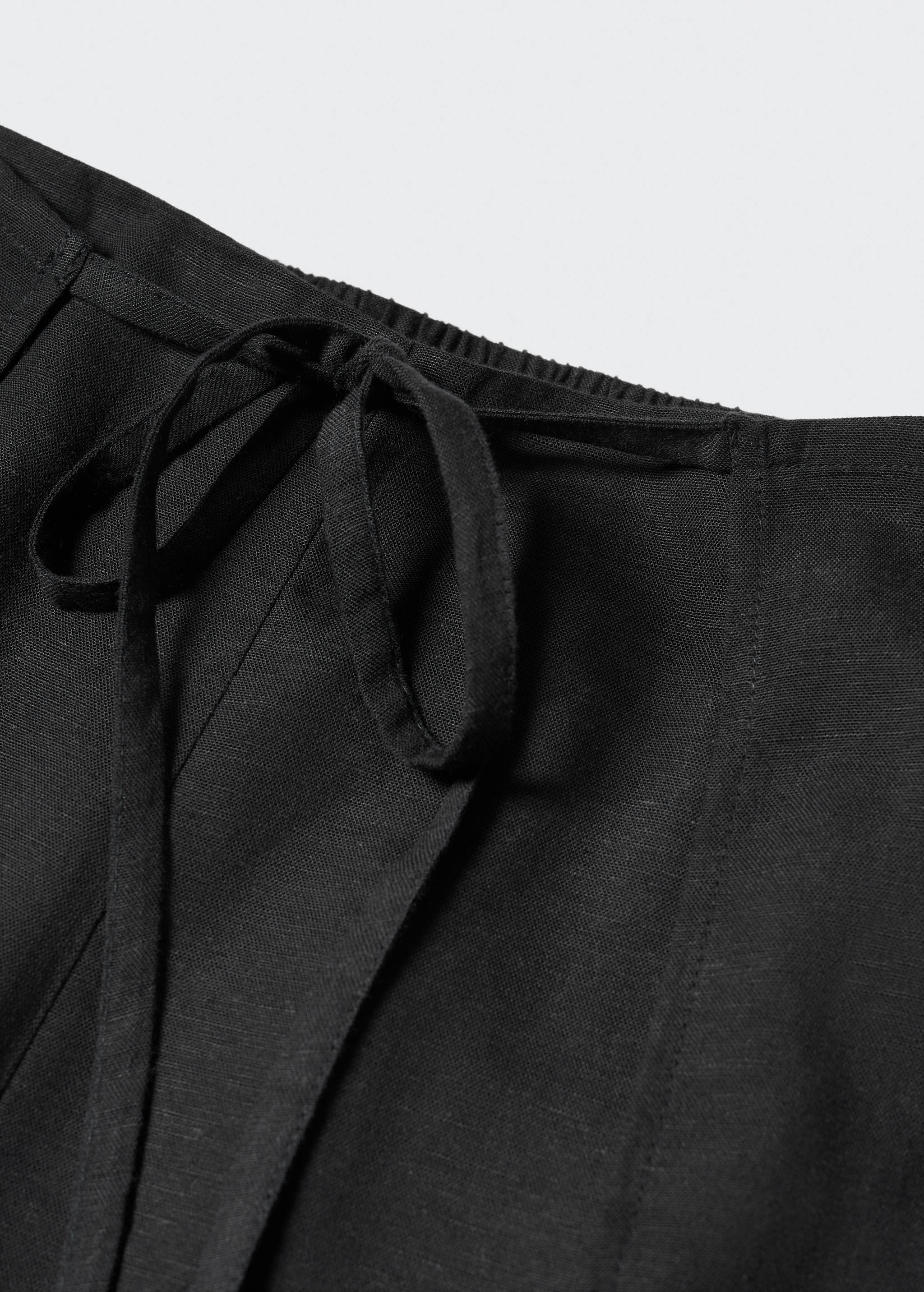 Side slit linen-blend trousers - Details of the article 8