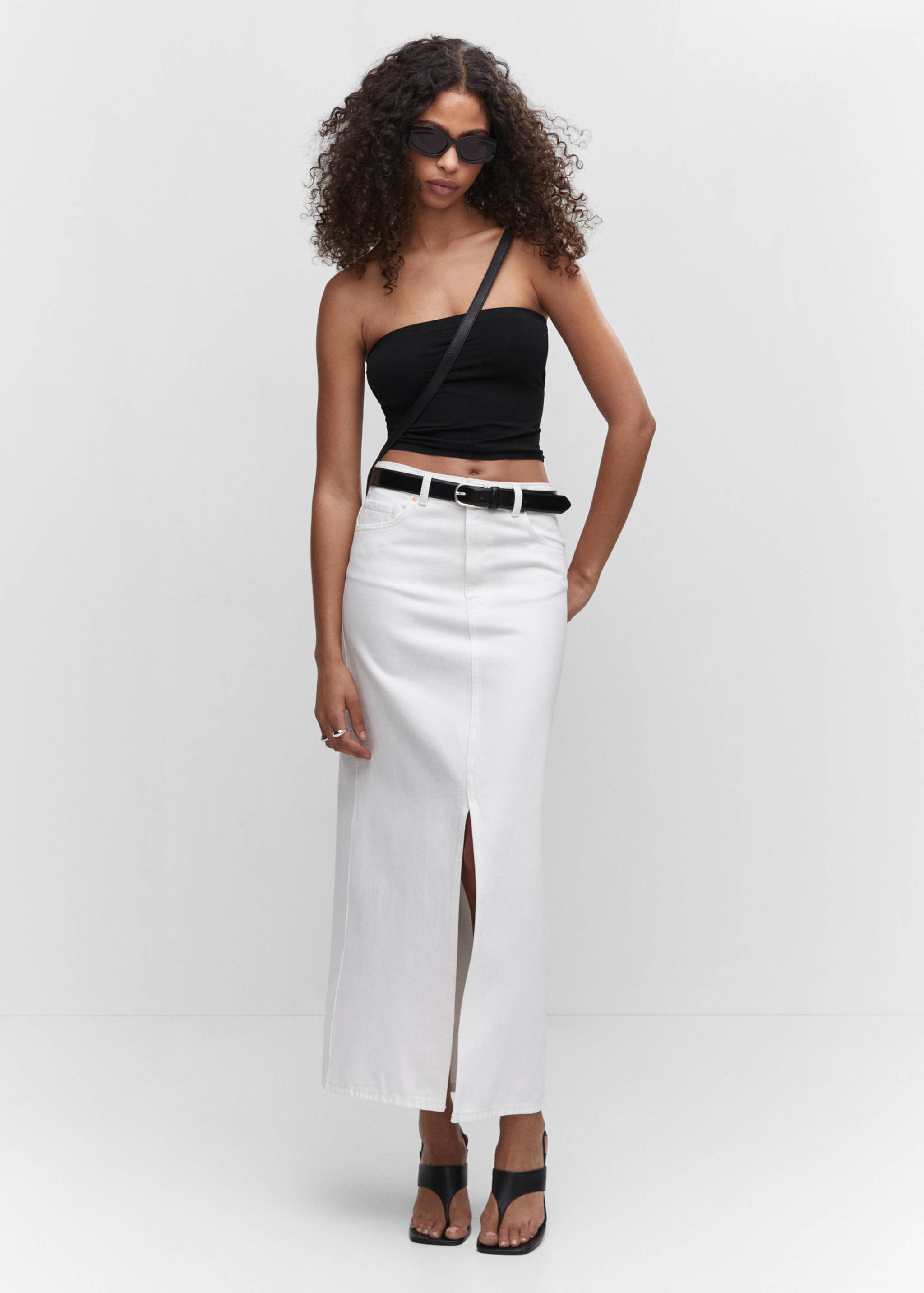 Slit denim skirt - General plane