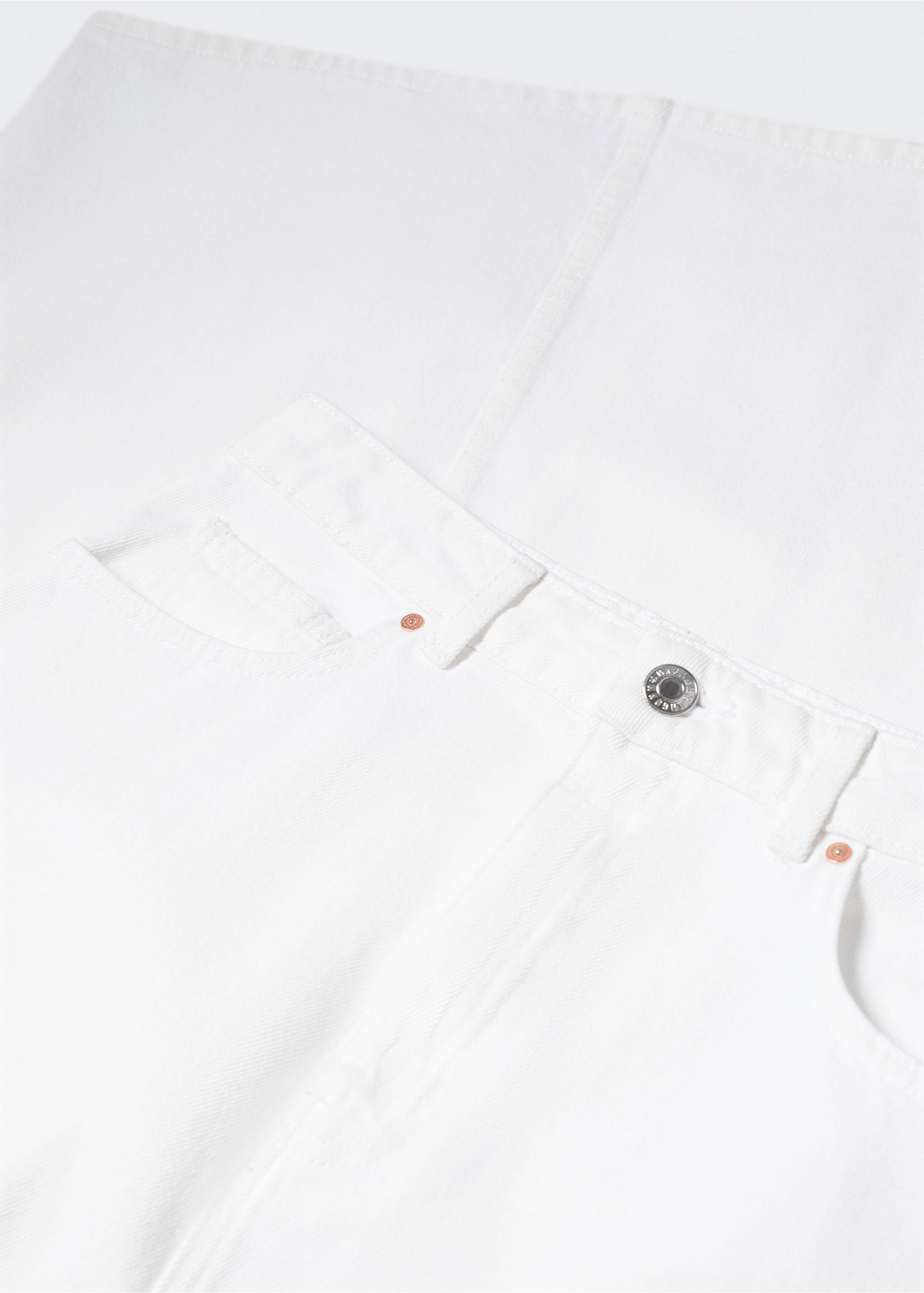 Slit denim skirt - Details of the article 8, White. Ref: 57050162-00.