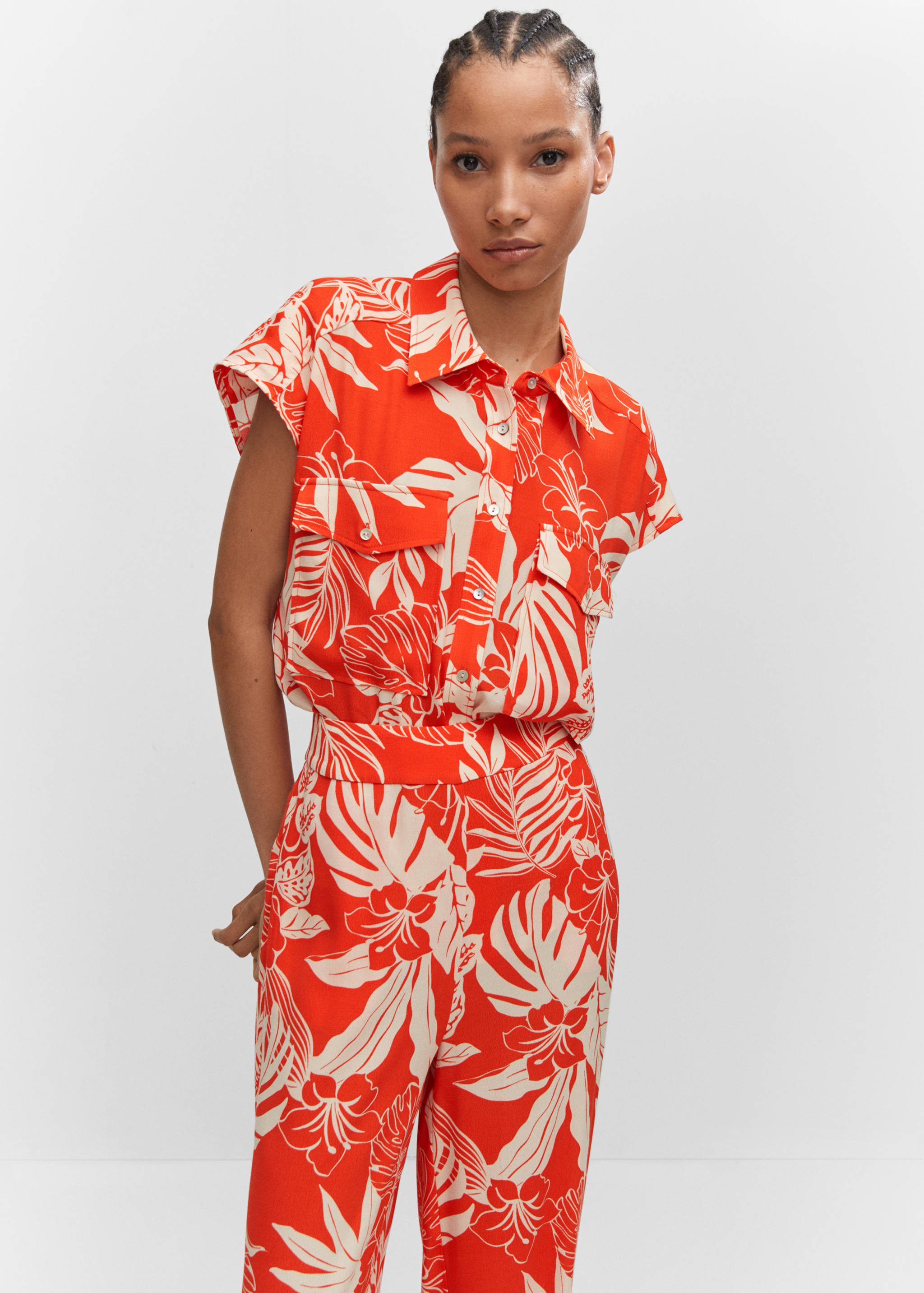 Pantalón fluido estampado - Plano medio