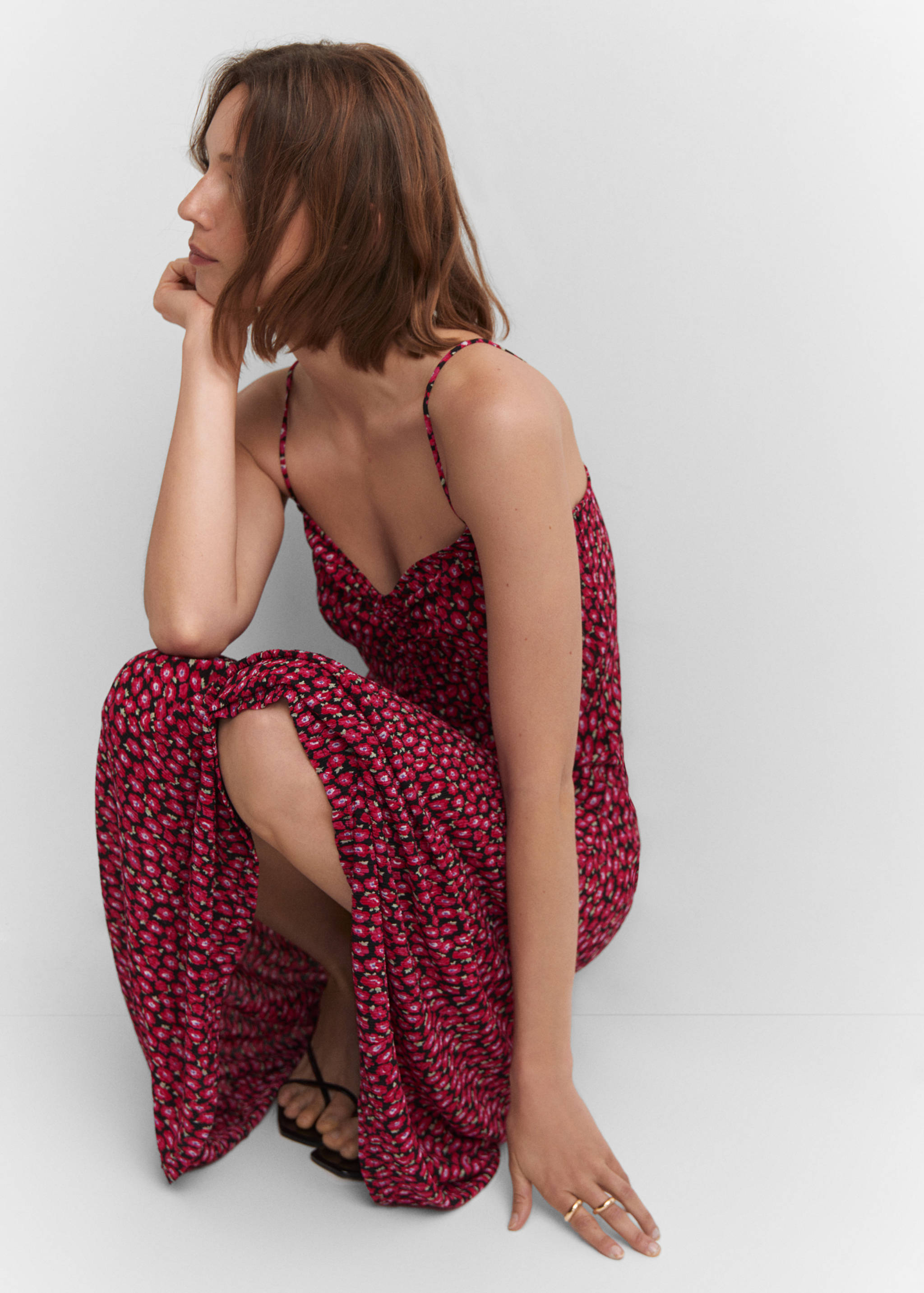 Robe à fleurs détail froncé - Détail de l'article 2