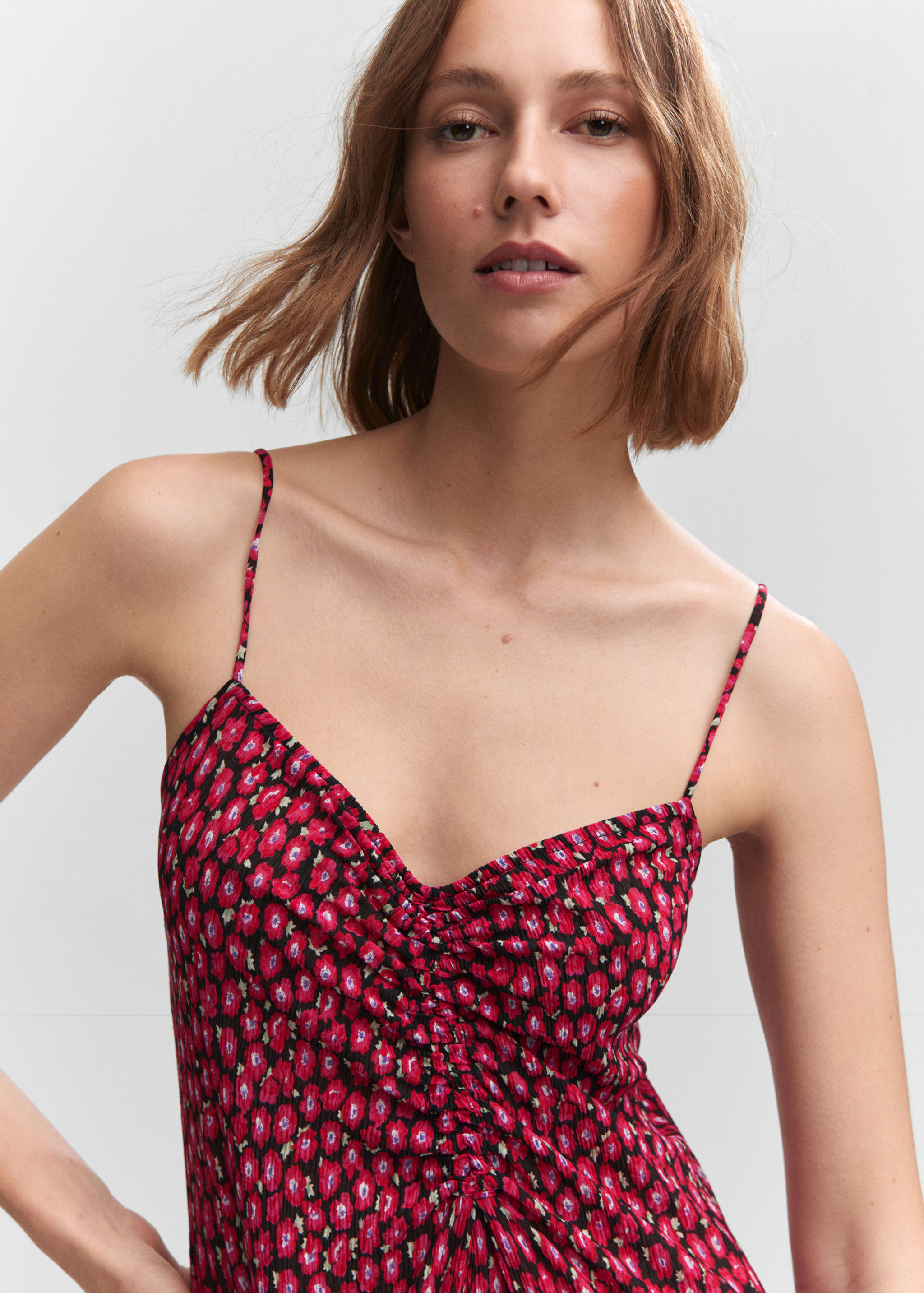 Robe à fleurs détail froncé - Détail de l'article 1