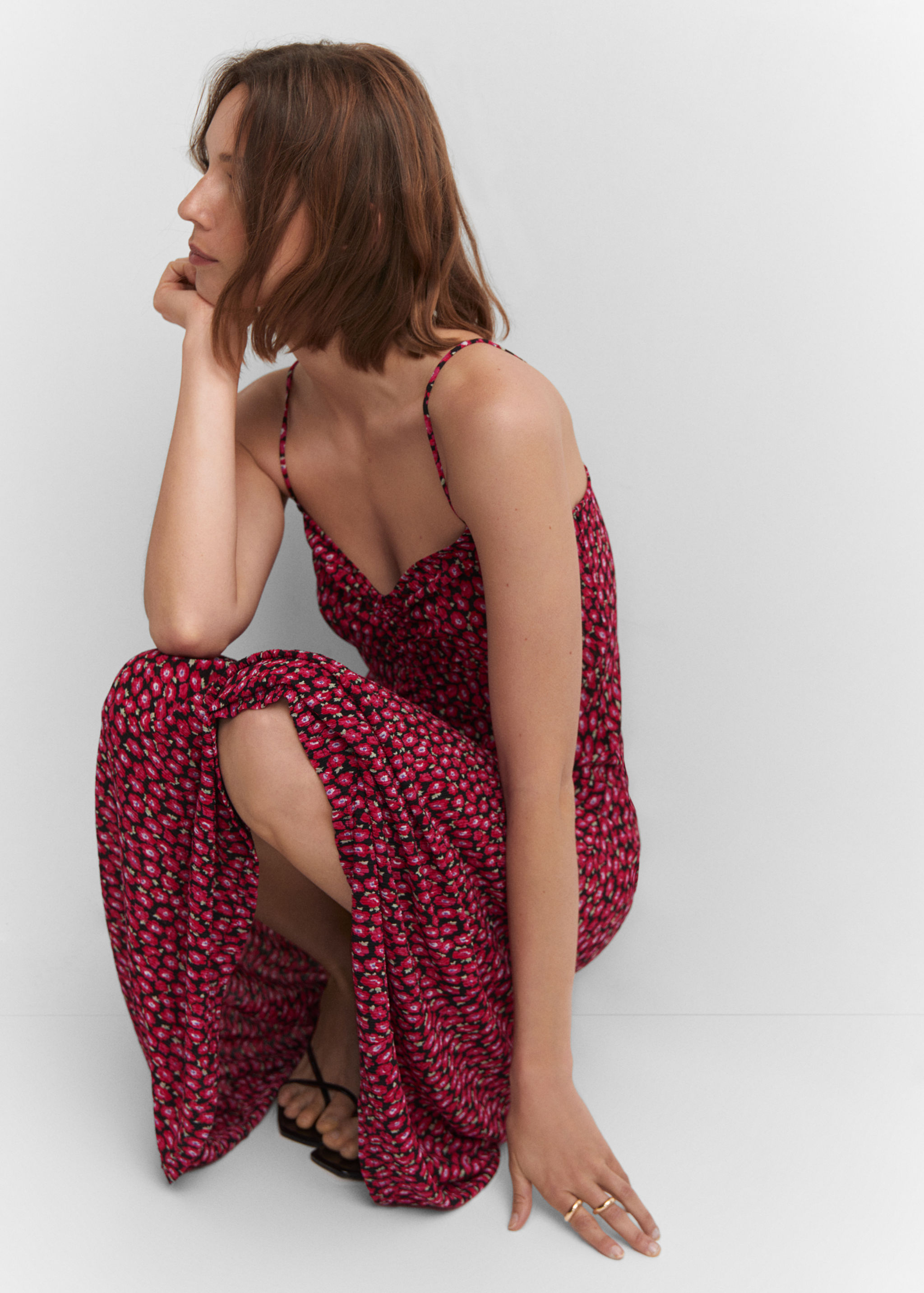 Robe à fleurs détail froncé - Détail de l'article 2