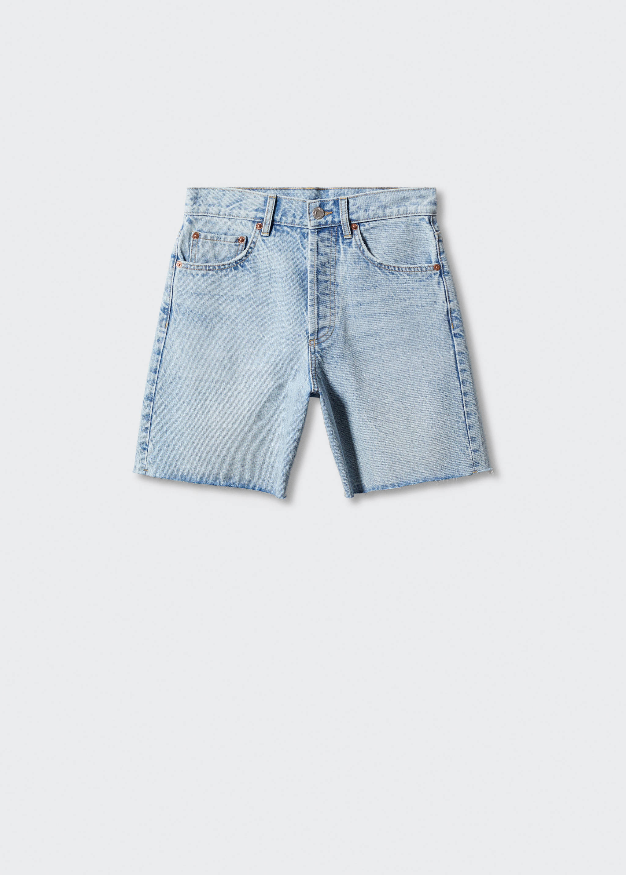 Decorative ripped denim bermuda shorts - Article without model