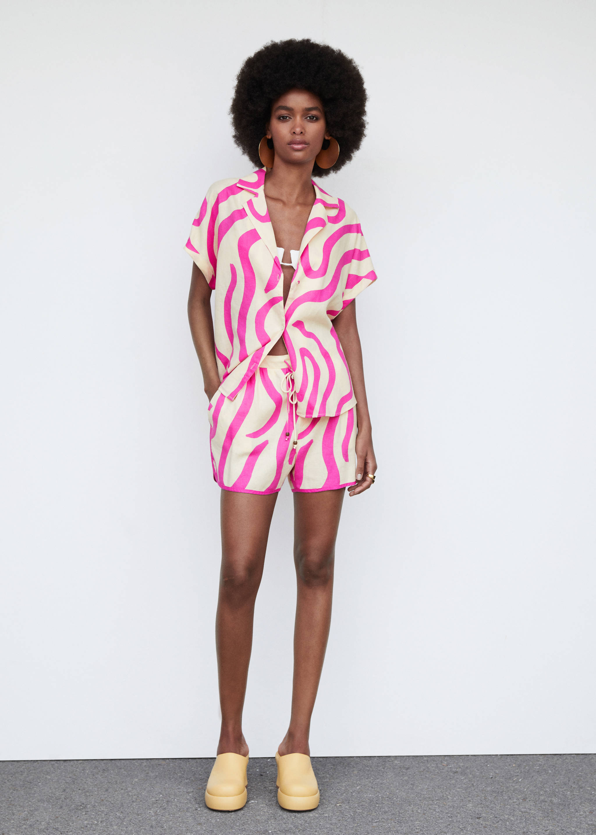 Printed linen shirt - General plane