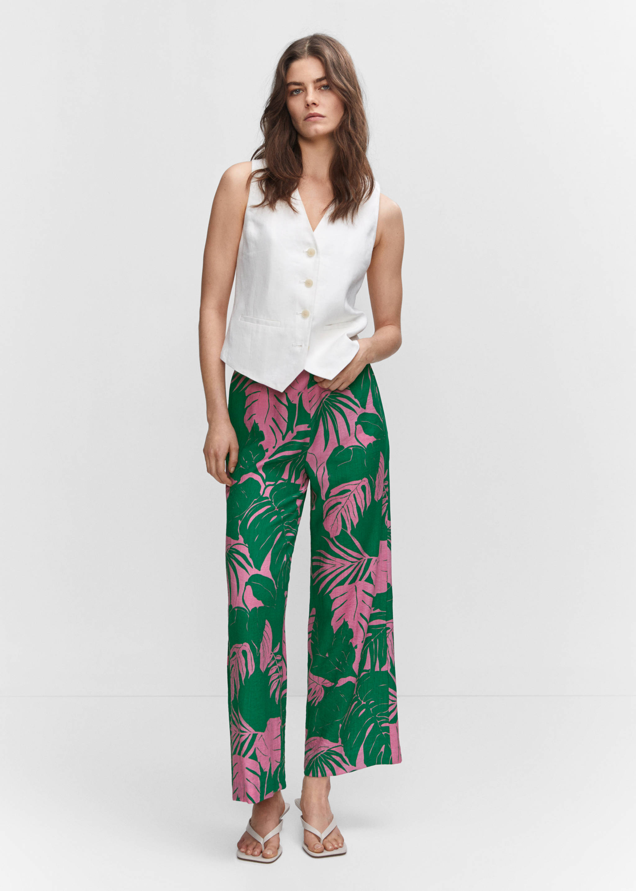 Wide leg printed trousers - General plane