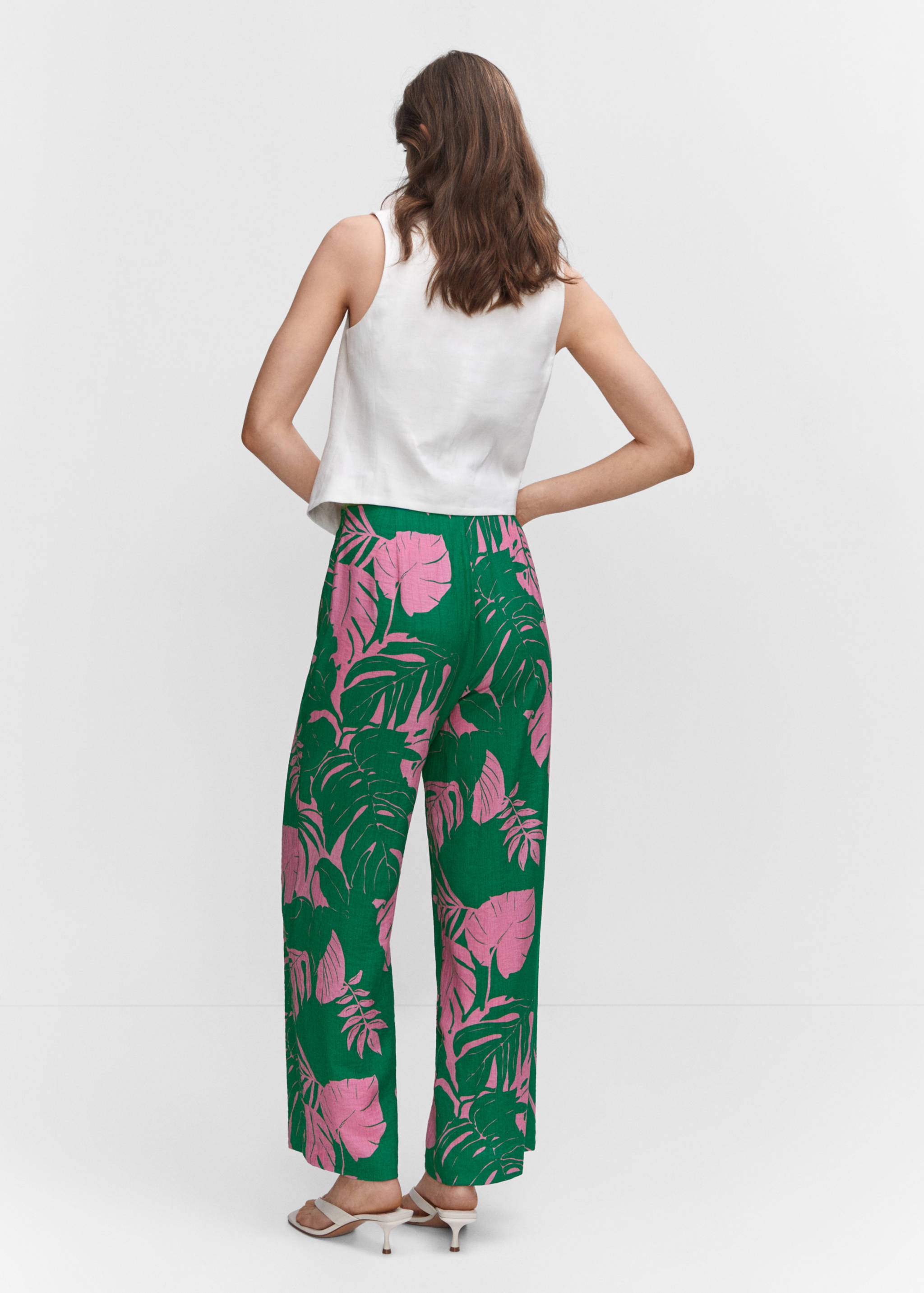 Wide leg printed trousers - Reverse of the article