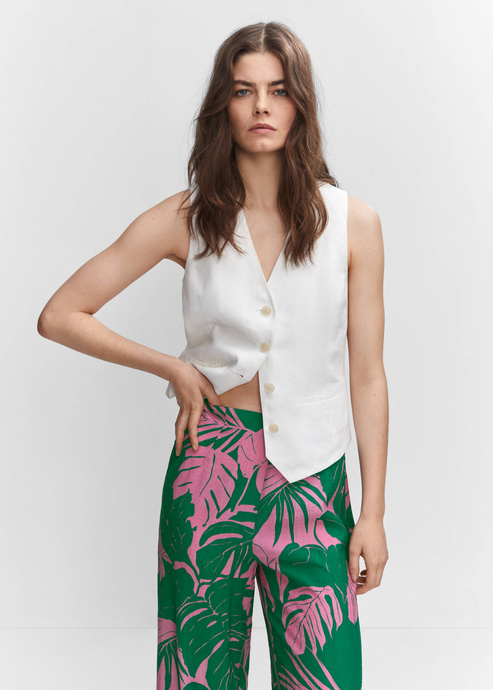 Wide leg printed trousers - Details of the article 1