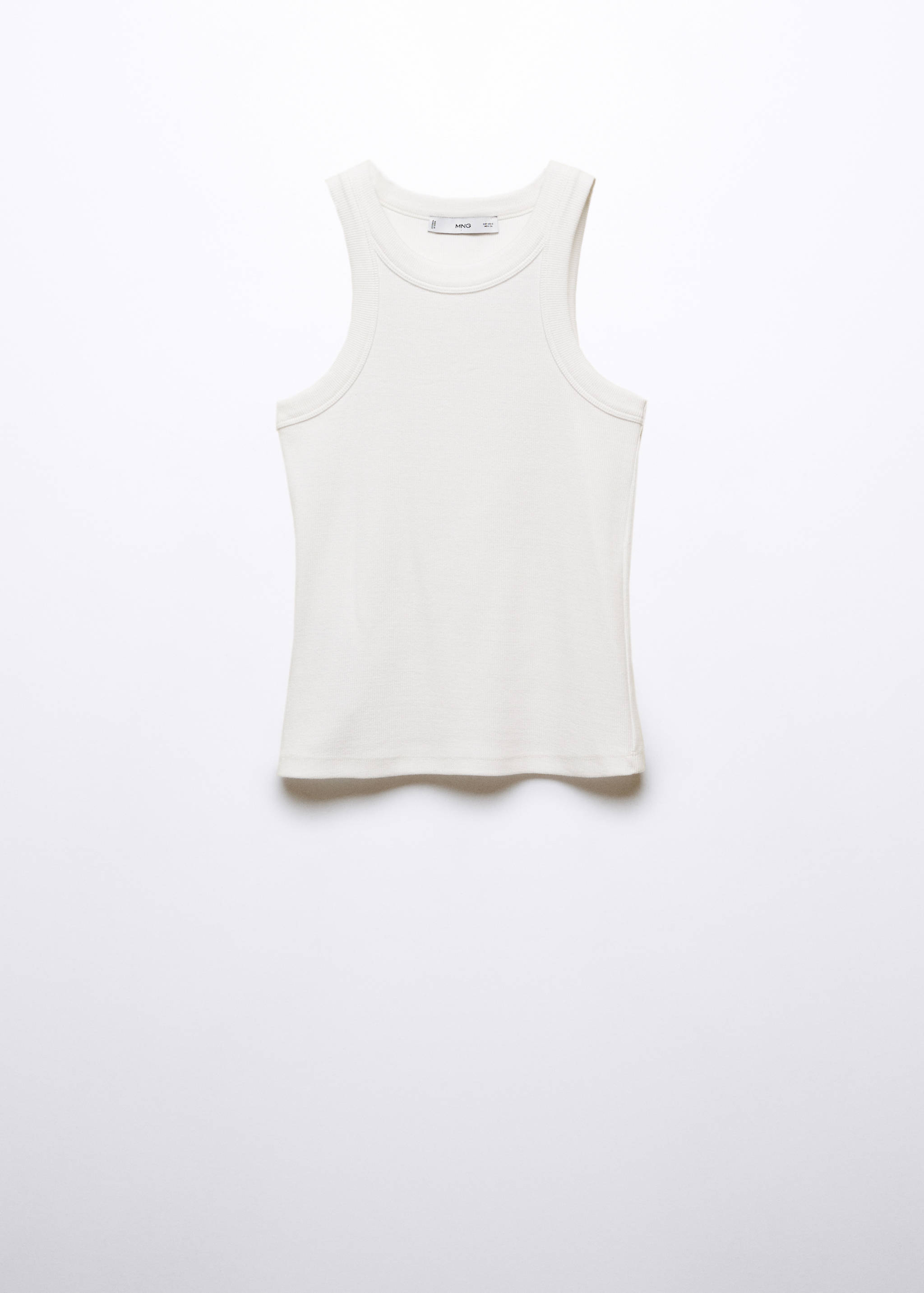 Ribbed cotton-blend top - Article without model