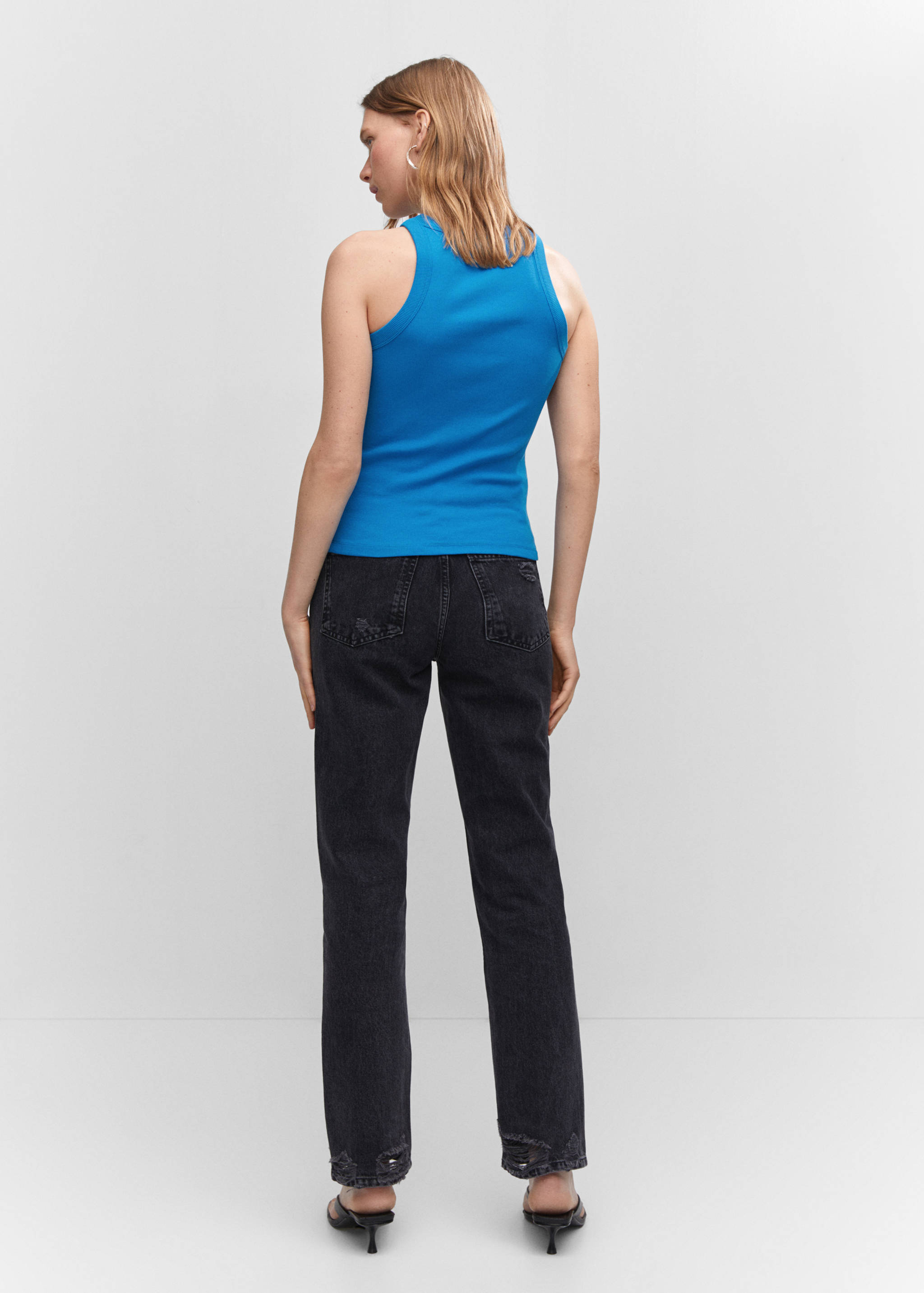 Ribbed cotton-blend top - Reverse of the article