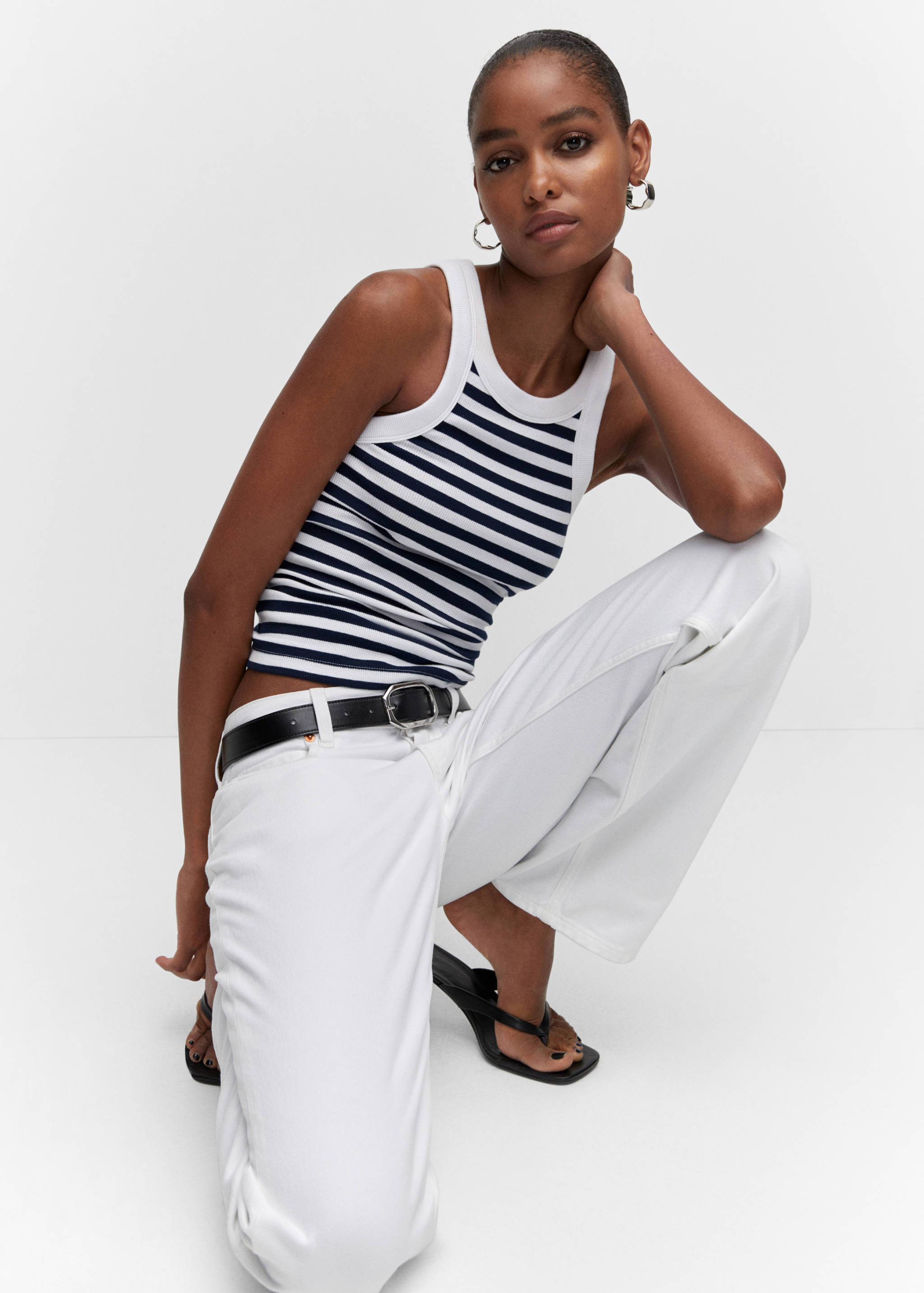 Ribbed cotton-blend top - Details of the article 2