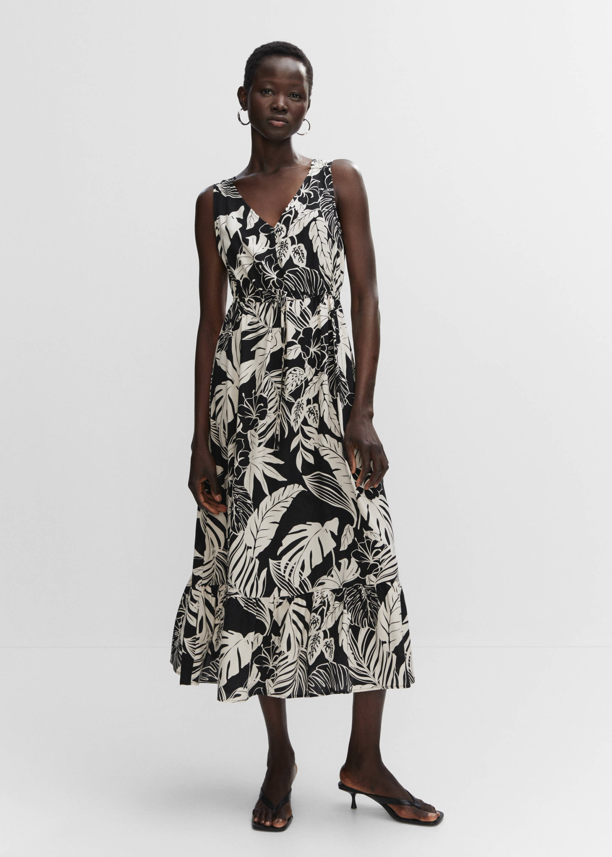 Robe imprimée à nœud - Plan général