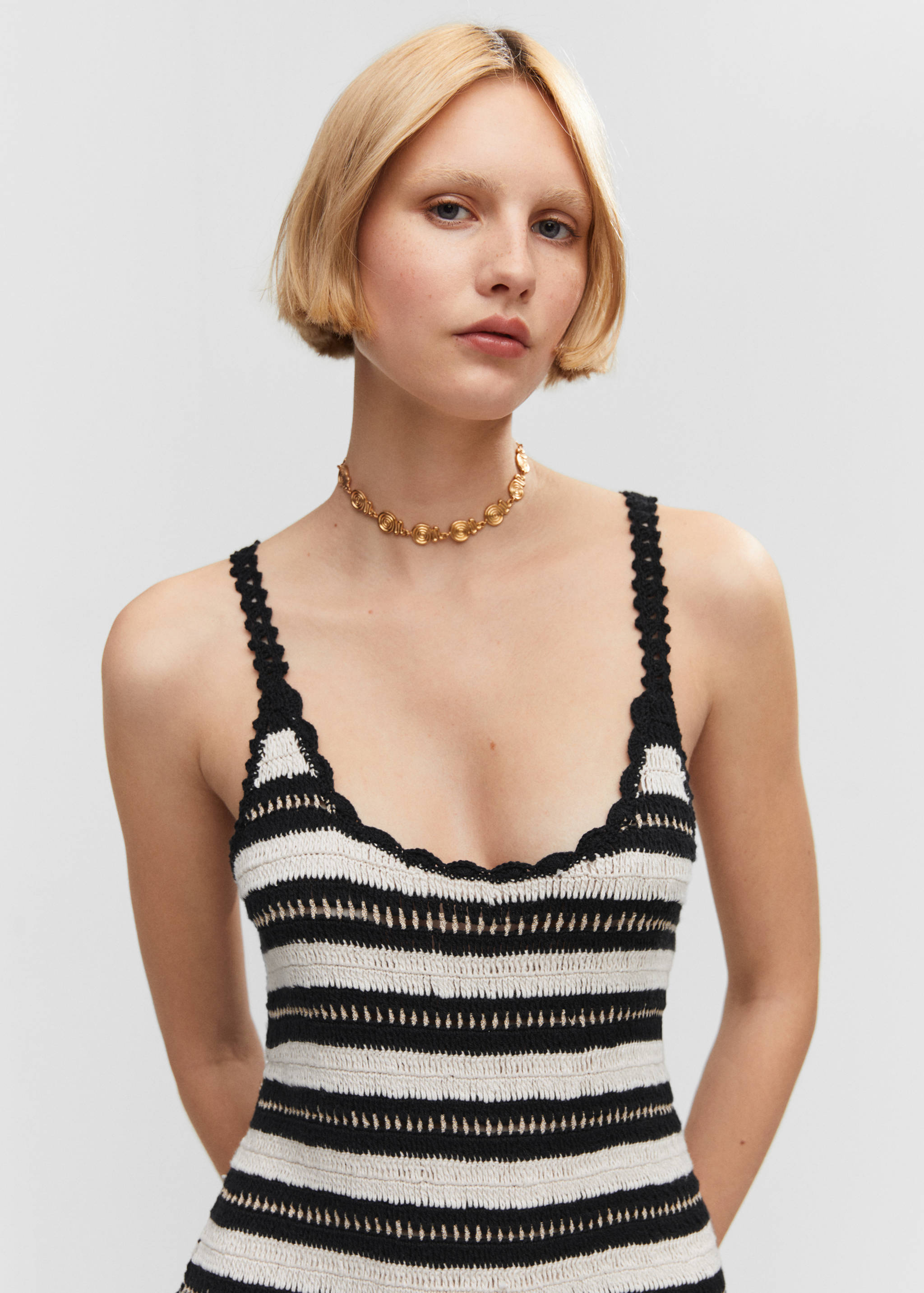 Striped crochet dress - Details of the article 1