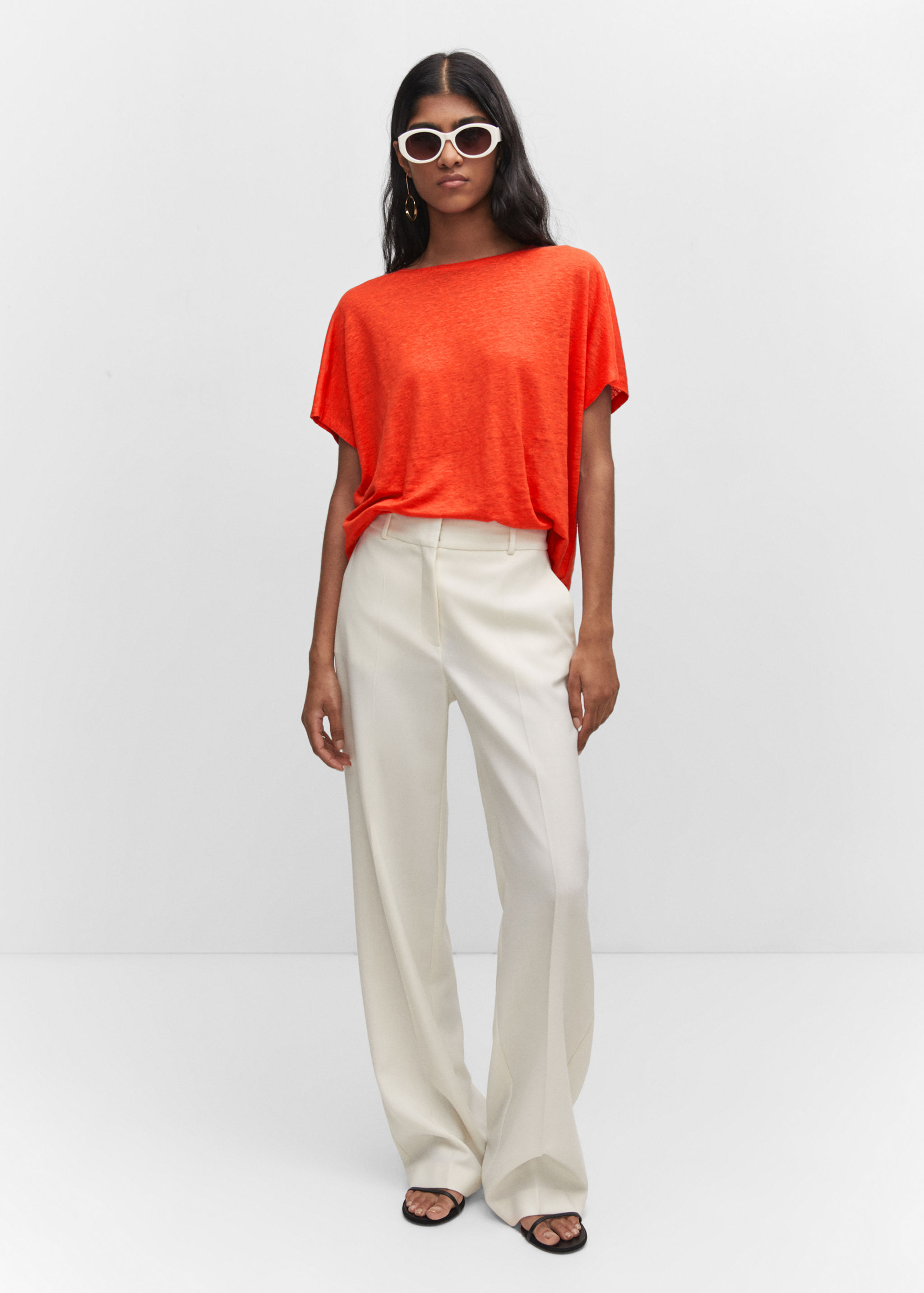 Oversized linen t-shirt - General plane
