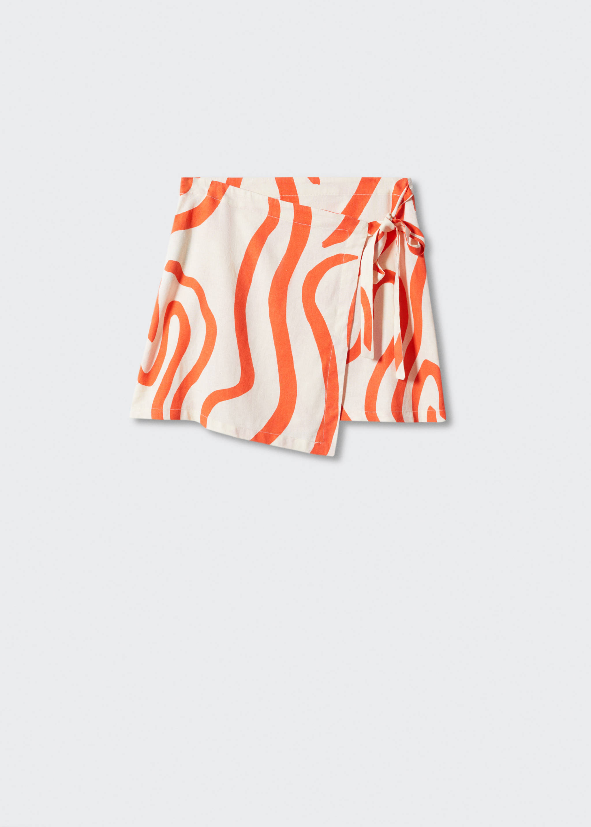 Printed linen-blend skirt - Article without model