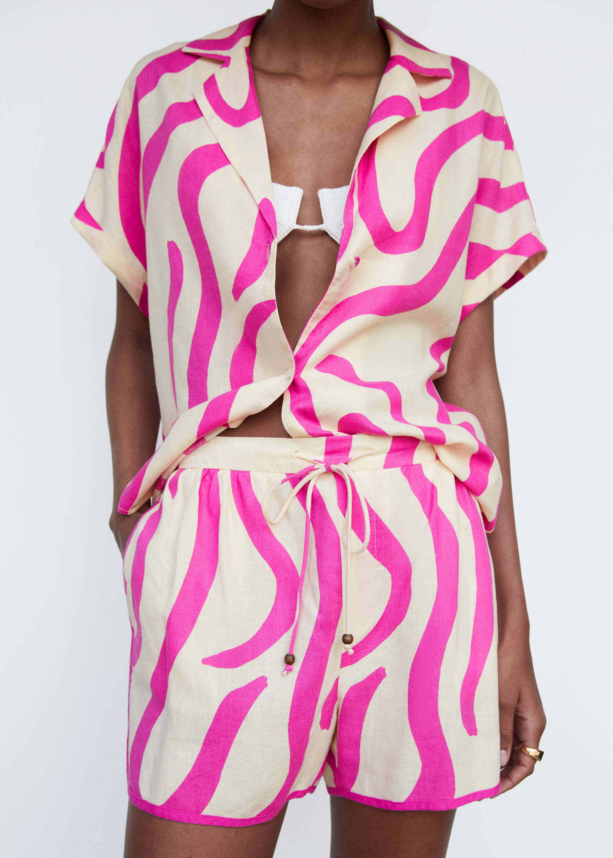 Printed linen shorts - Details of the article 6