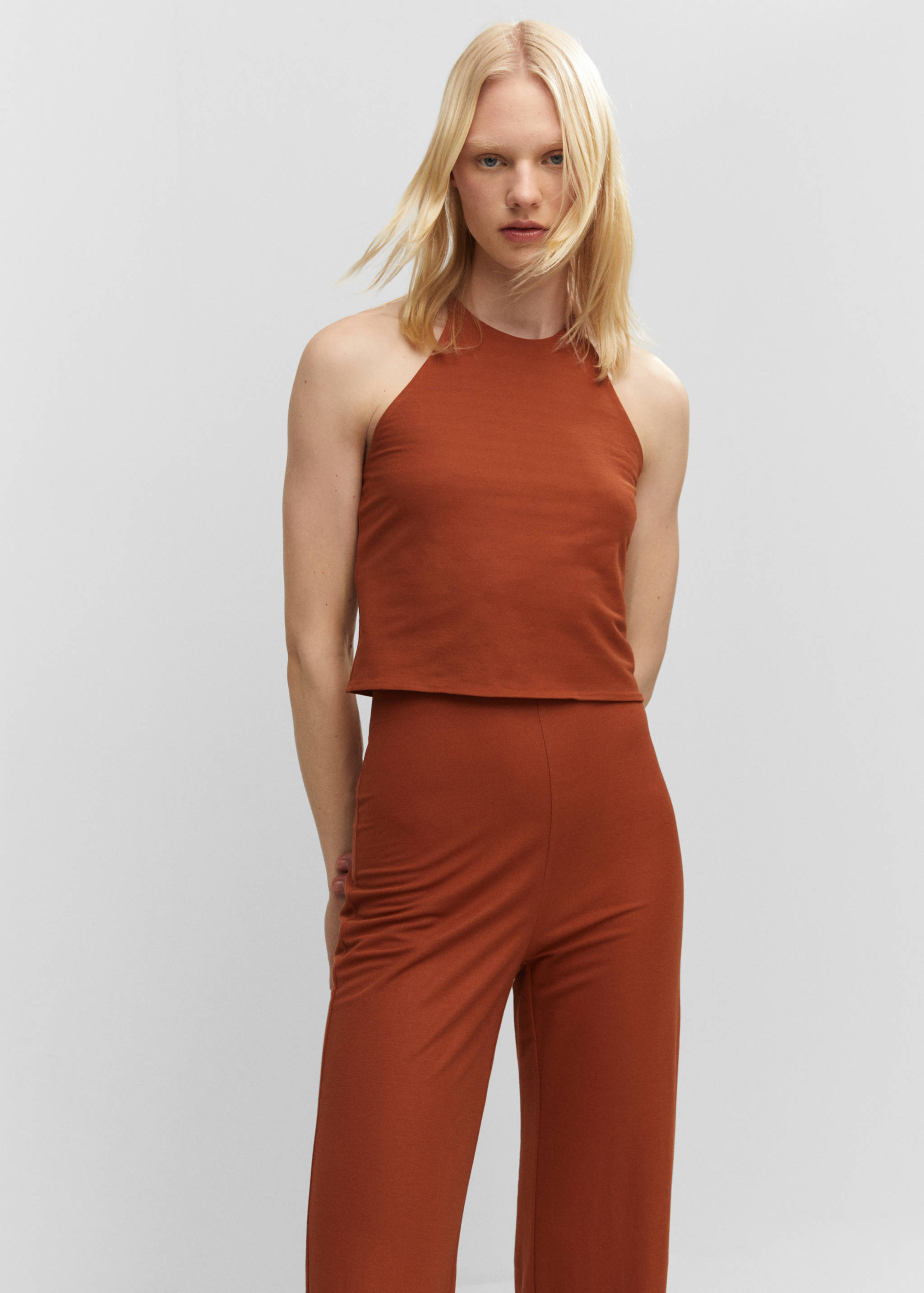 Halter-neck knitted top - Medium plane