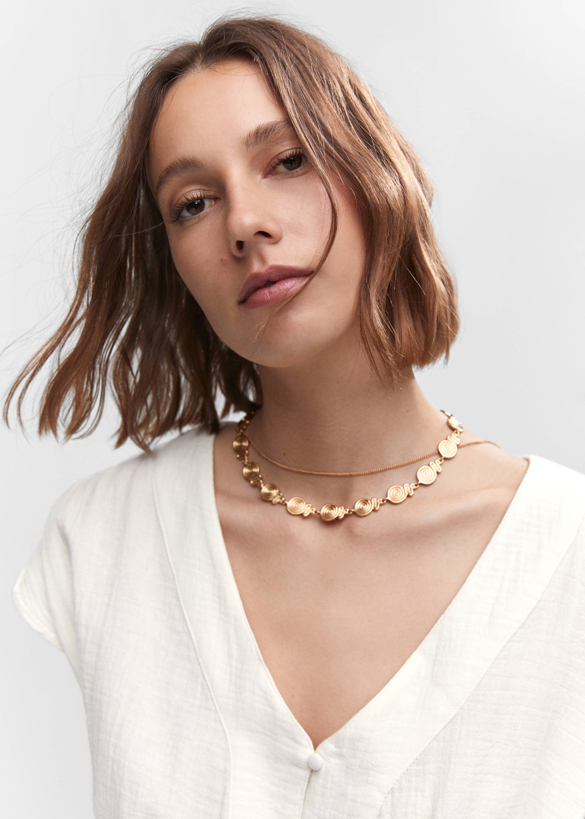 Bow textured blouse - Details of the article 1