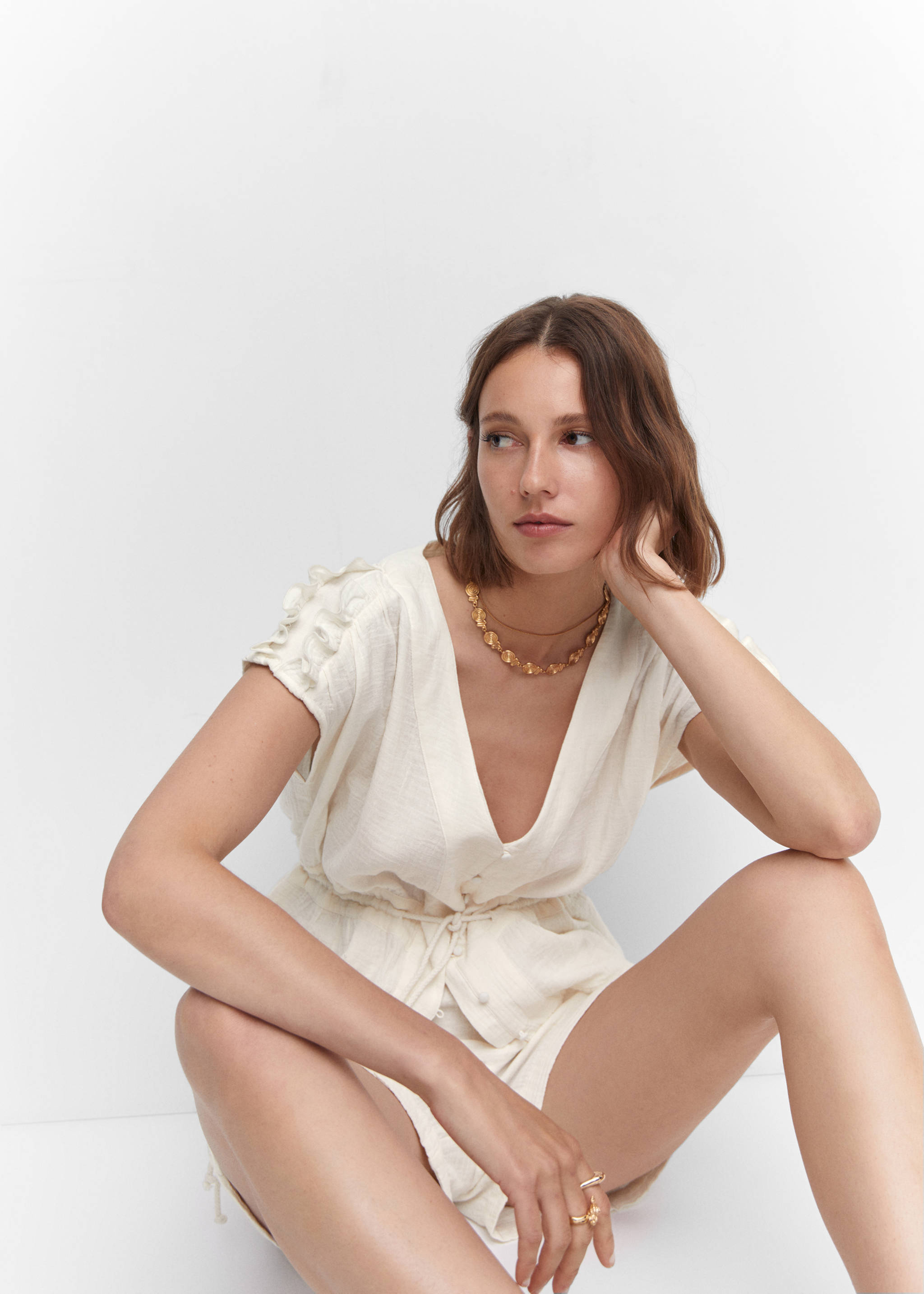 Bow textured blouse - Details of the article 2