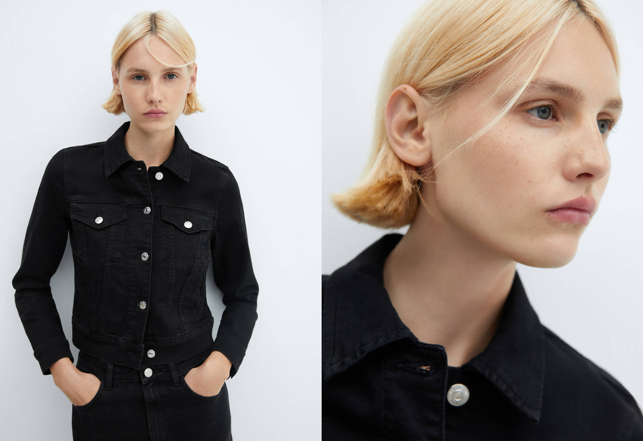 Jeansjacke mit Taschen - Panoramaansicht