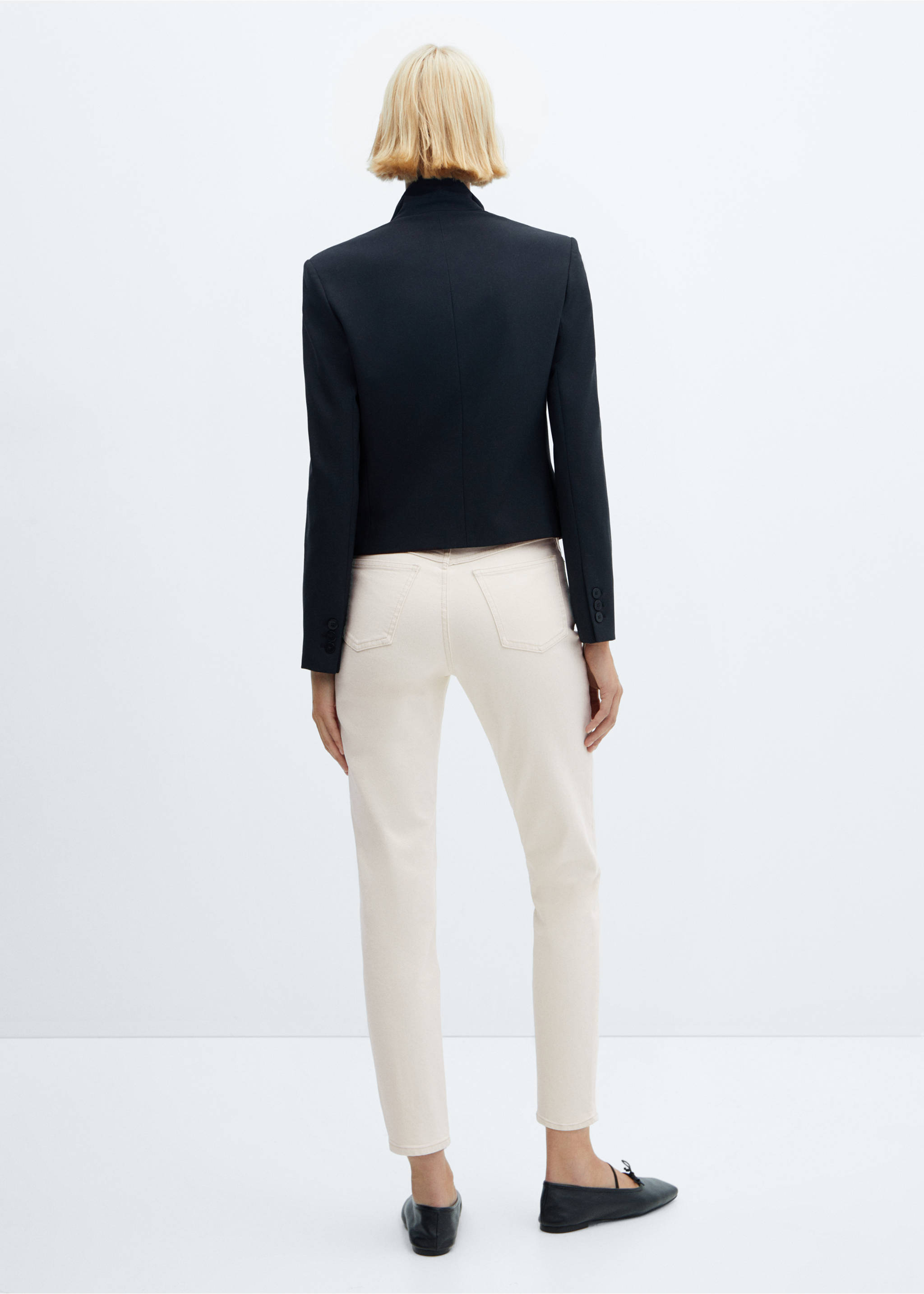 Newmom comfort high-rise jeans - Reverse of the article, Off White. Ref: 57050290-00.