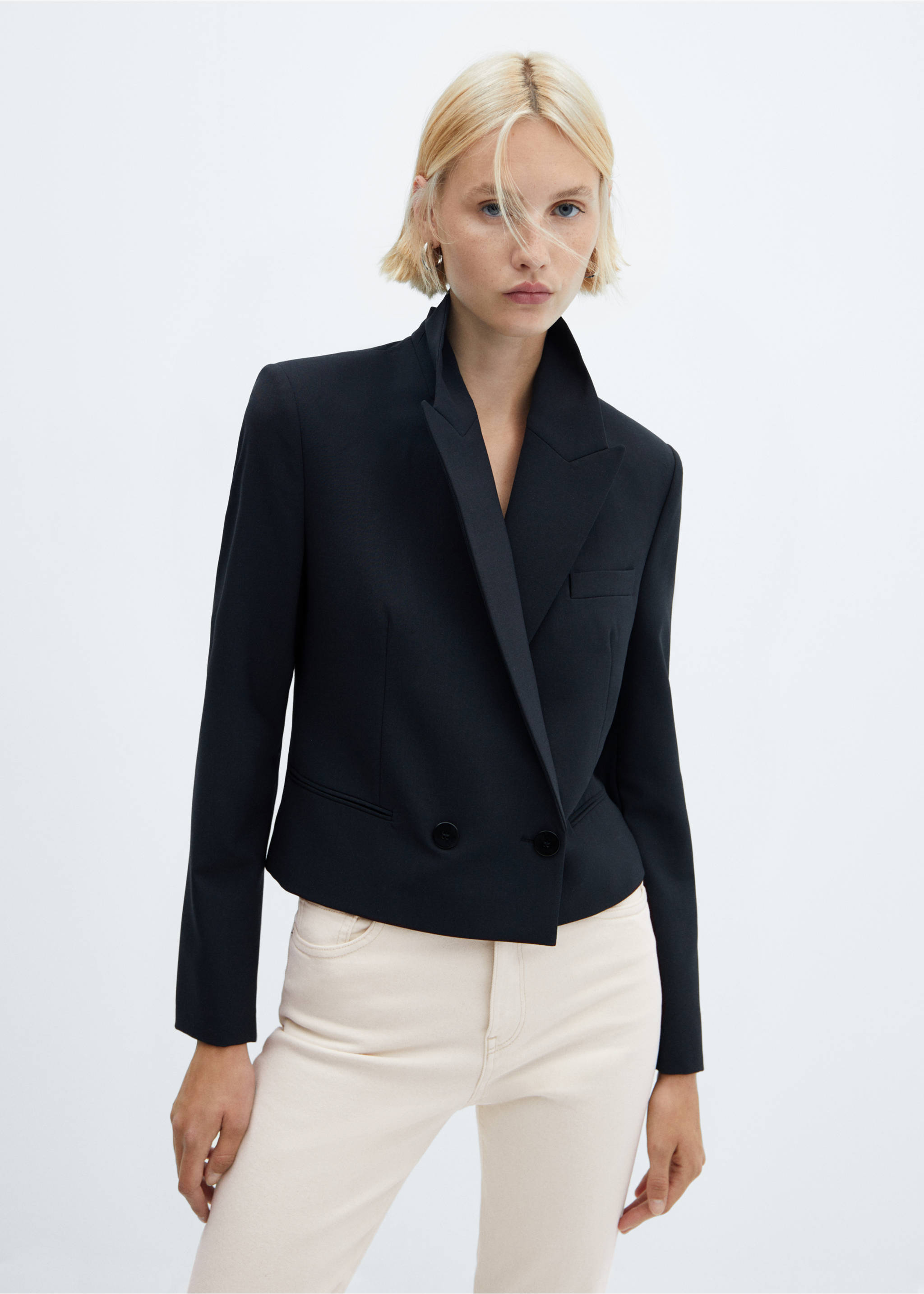 Newmom comfort high-rise jeans - Details of the article 1, Off White. Ref: 57050290-00.