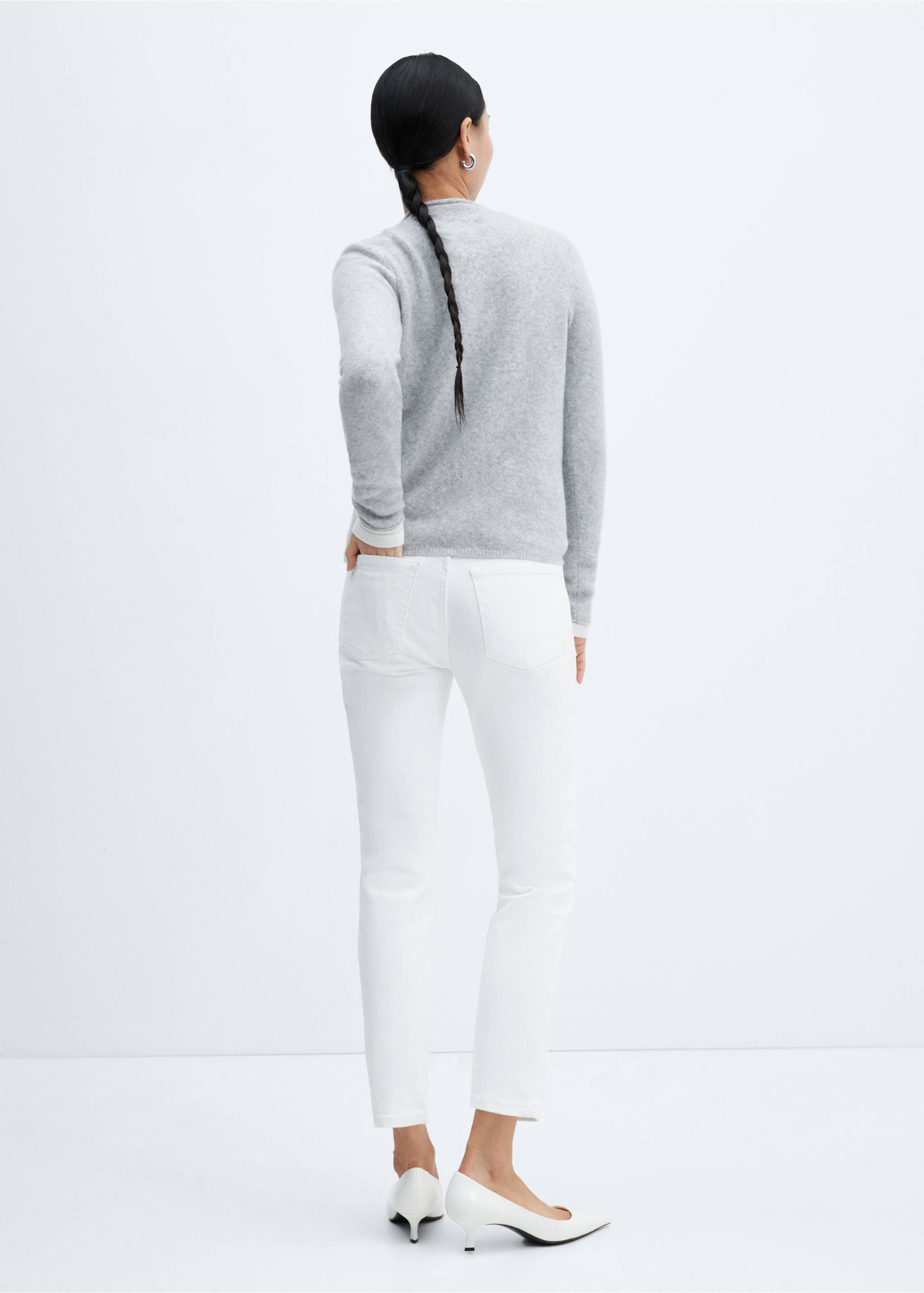 Jeans Claudia, slim cropped - Baksiden av artikkelen, Hvit. Ref: 57050292-00.