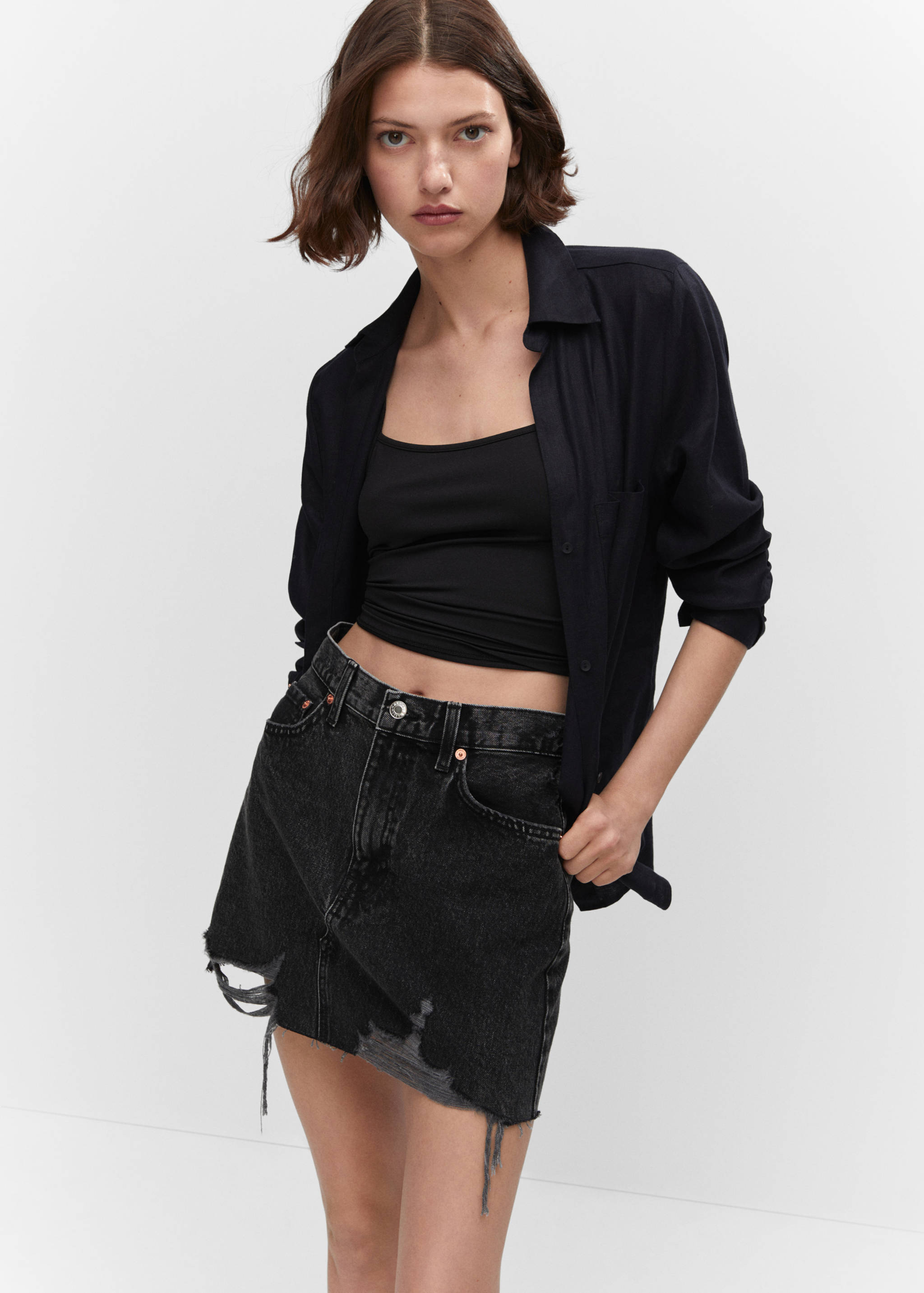 Denim mini-skirt - Medium plane