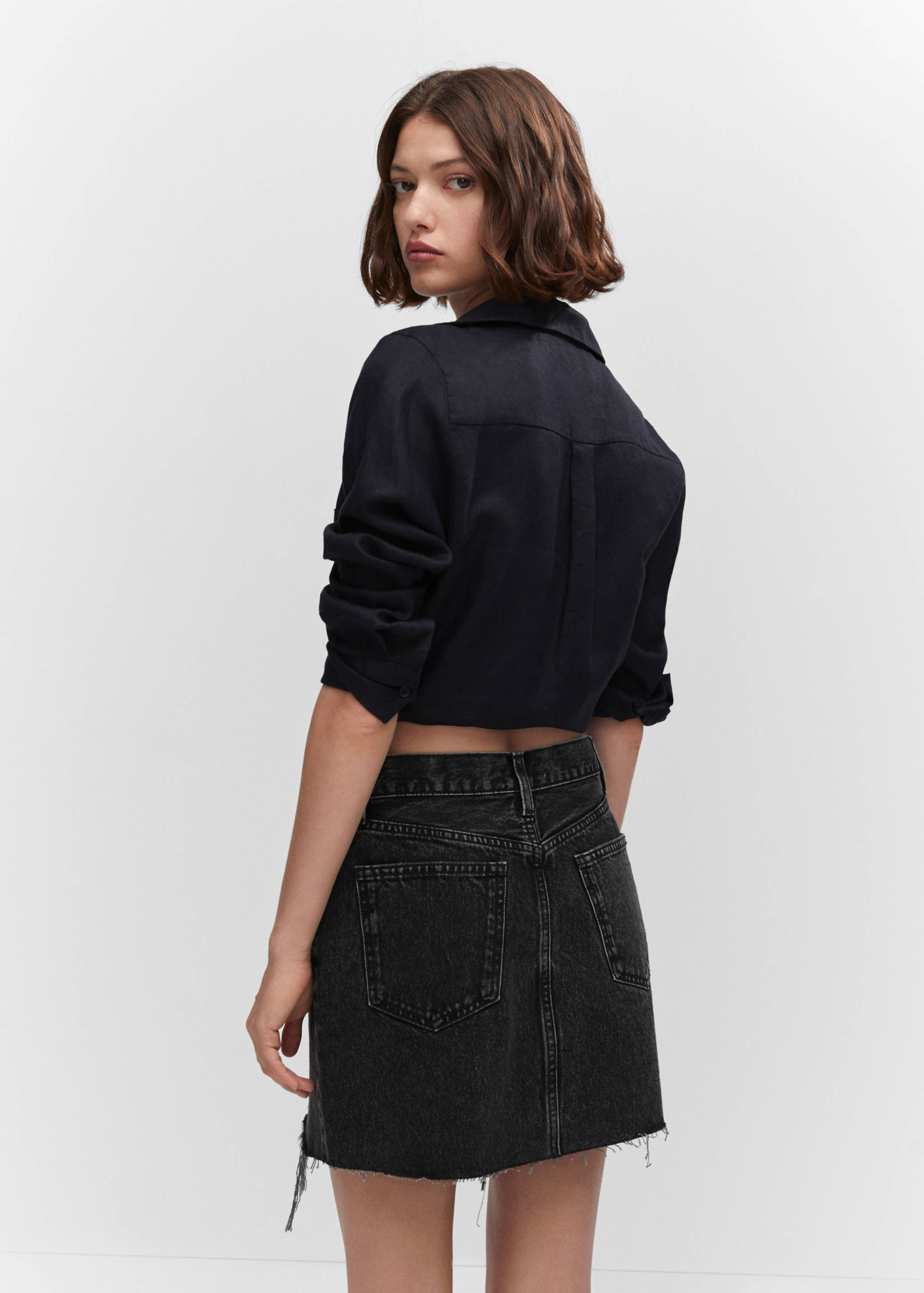 Denim mini-skirt - Reverse of the article