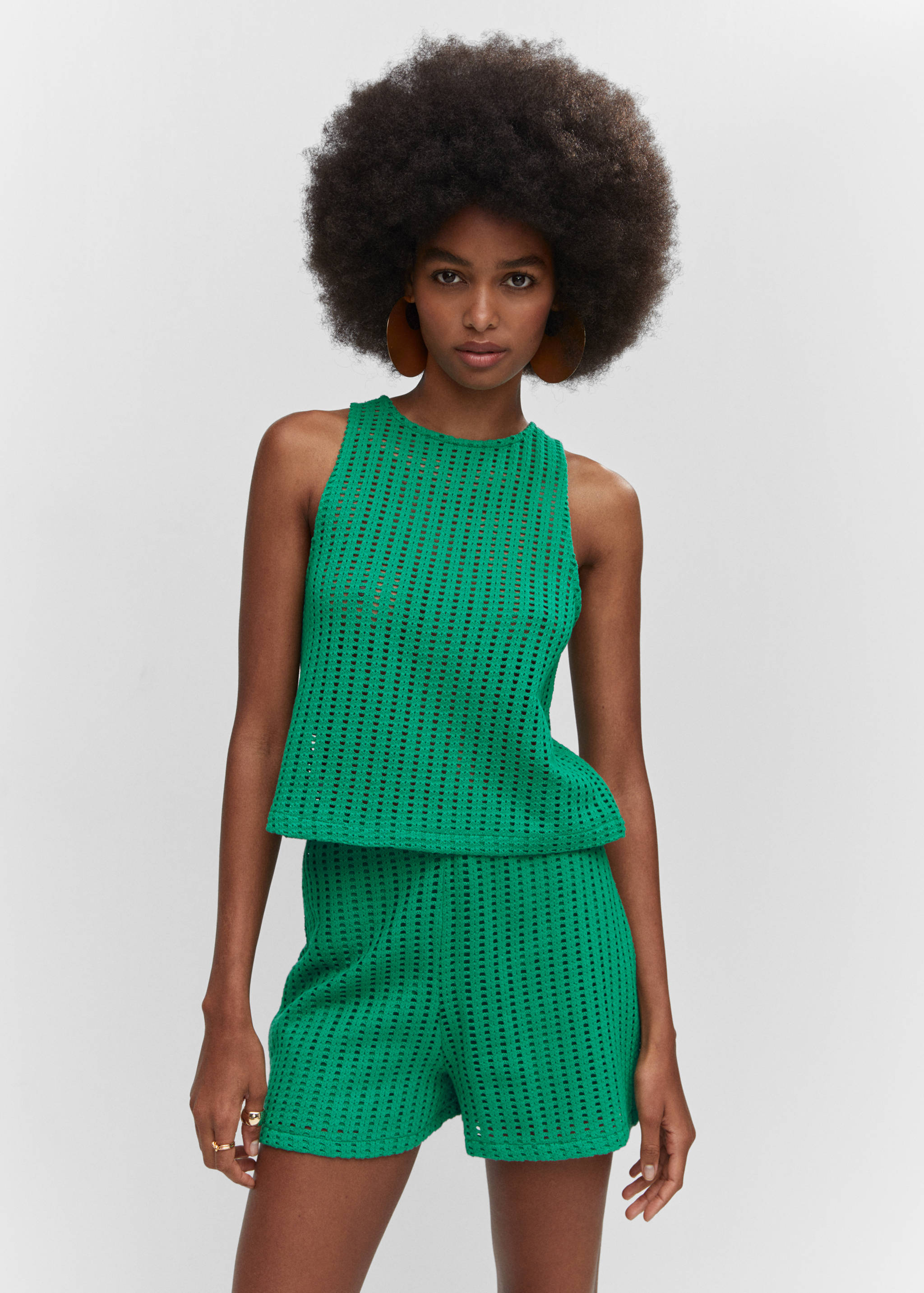 Openwork knitted shorts - Medium plane