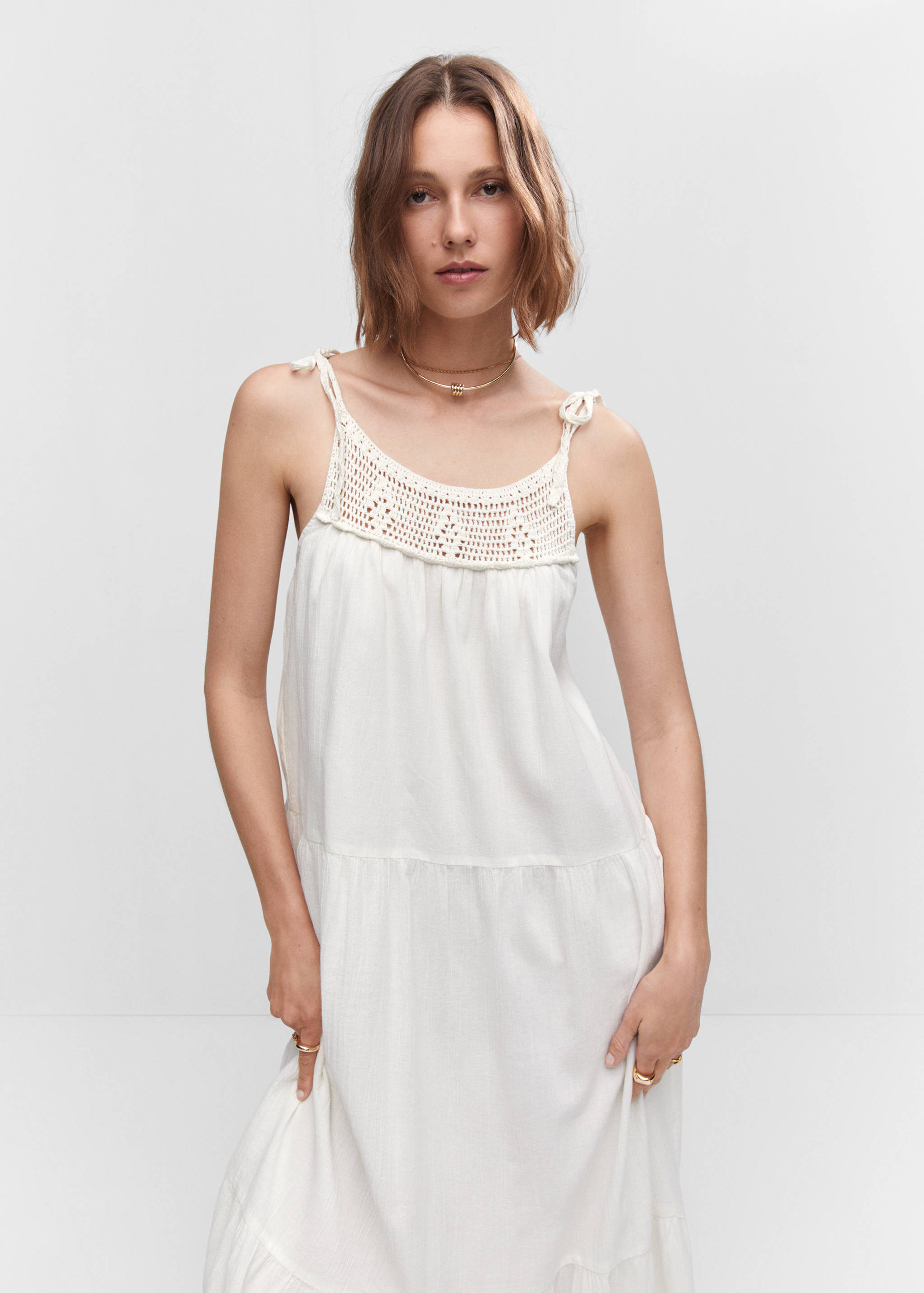 Long crochet panel dress - Medium plane