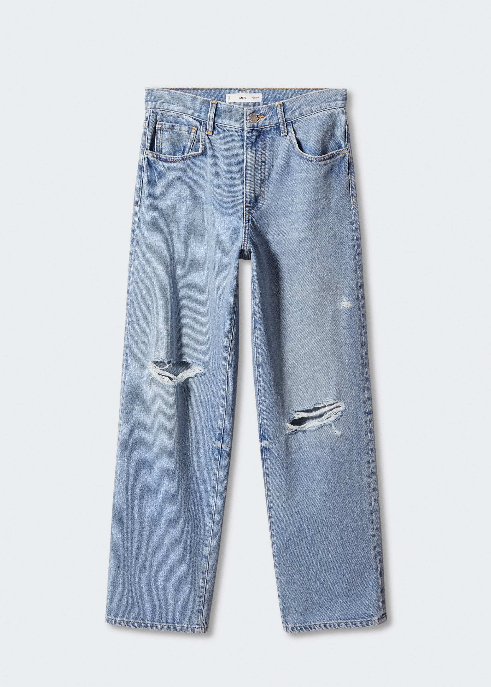 Decorative ripped wide leg jeans - Article without model