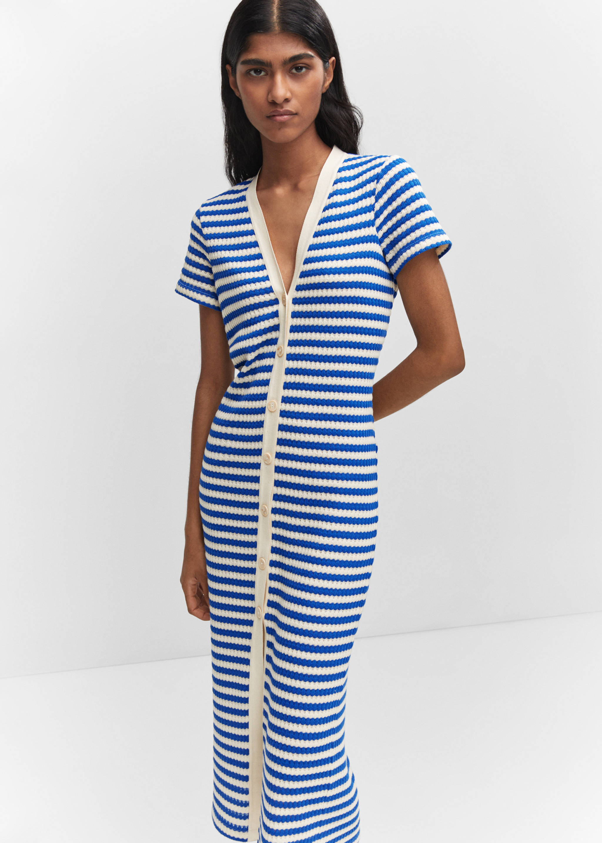 Striped jersey dress - Medium plane