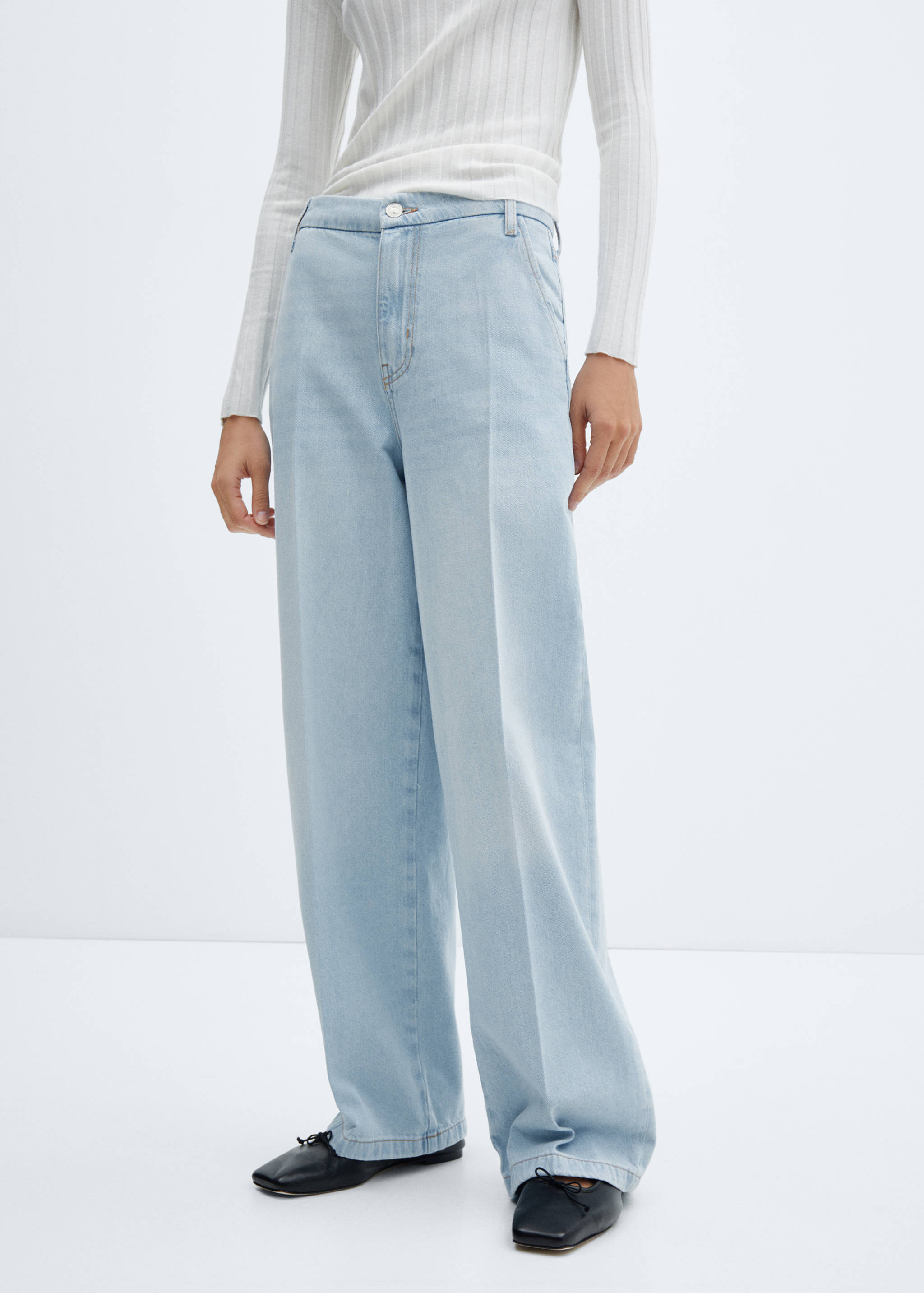 Rechte mid-rise jeans - Middenvlak