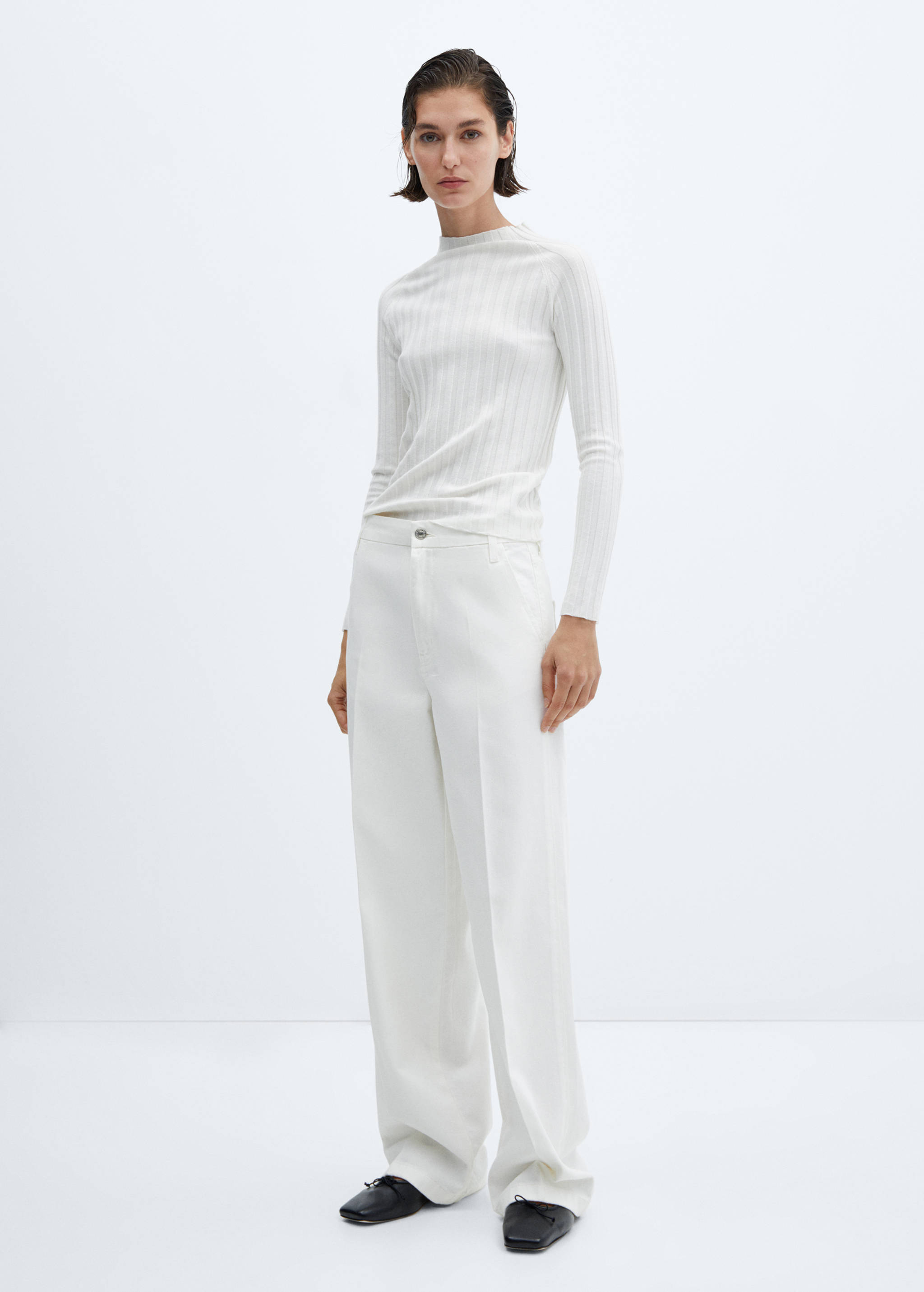 Rechte mid-rise jeans - Overzichtstekening