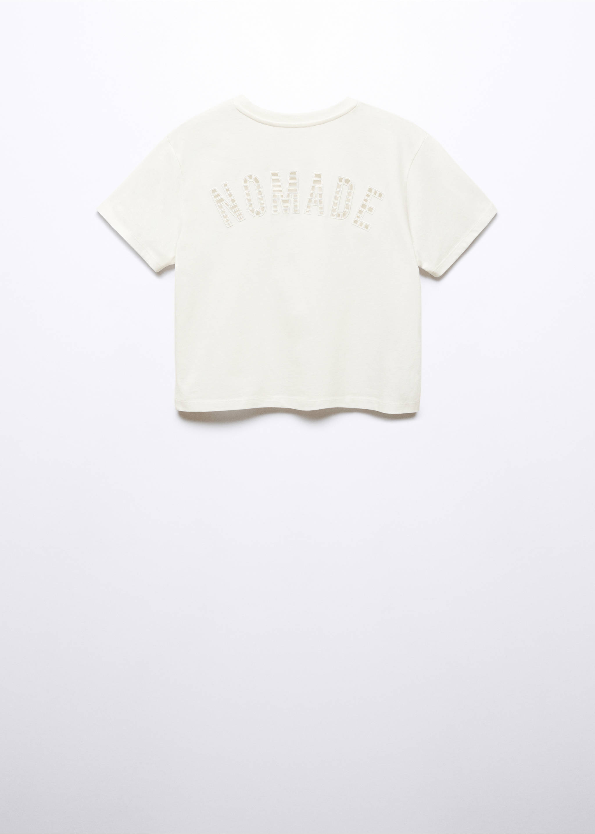 T-shirt coton imprimé - Verso de l’article, Blanc cassé. Ref: 57050478-00.