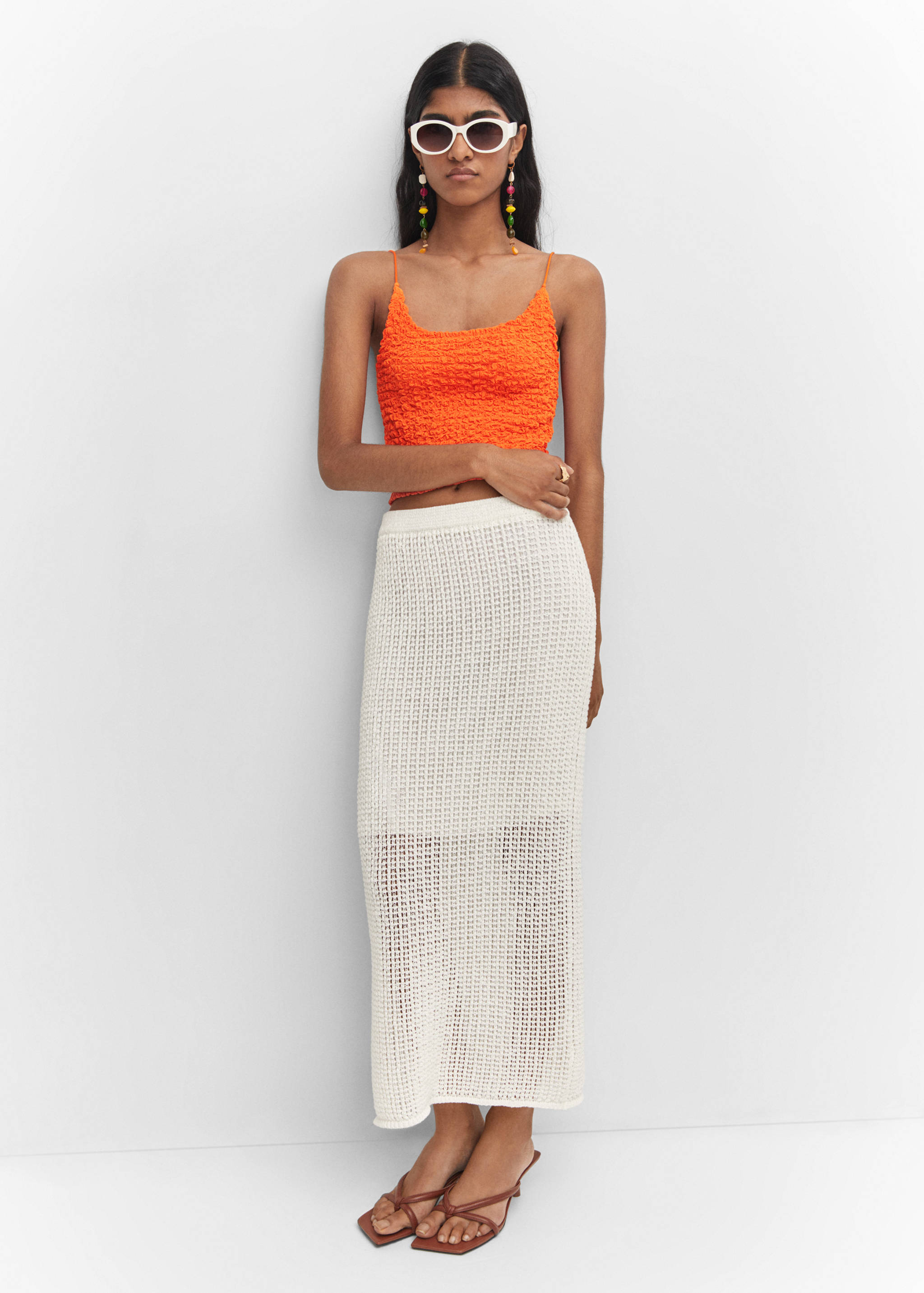 Texturerad crop top - Allmän bild