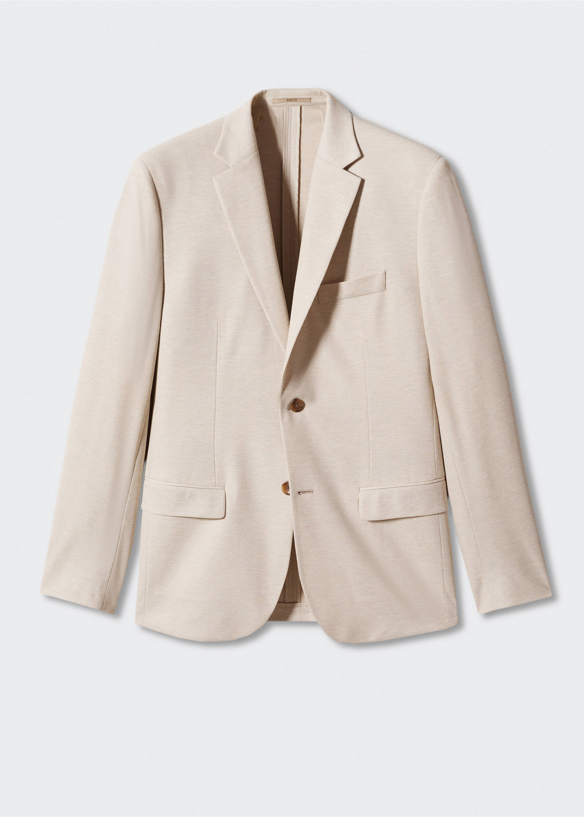 Slim fit microstructure blazer - Article without model, Sand. Ref: 57050550-00.