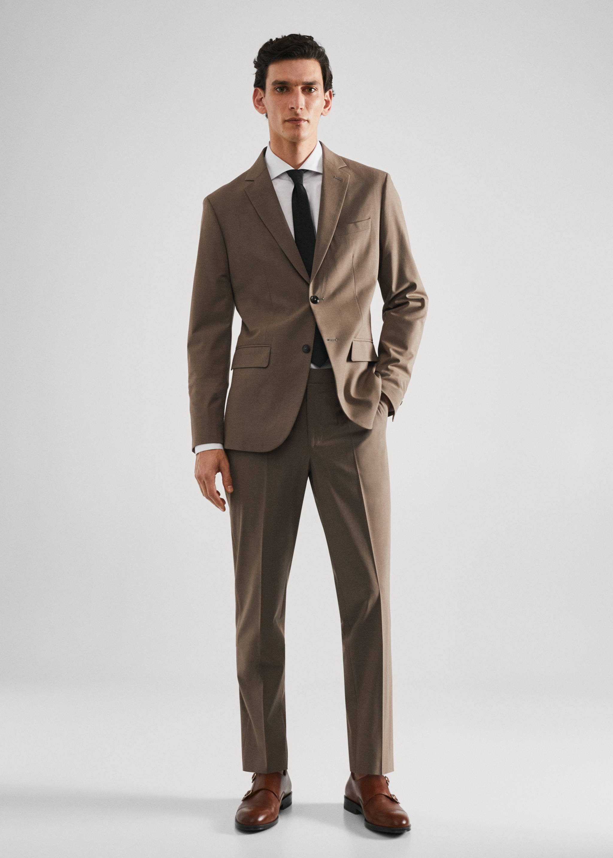 Slim Fit-Anzugjacke aus Comfort-Stretch-Gewebe - Allgemeine Ansicht